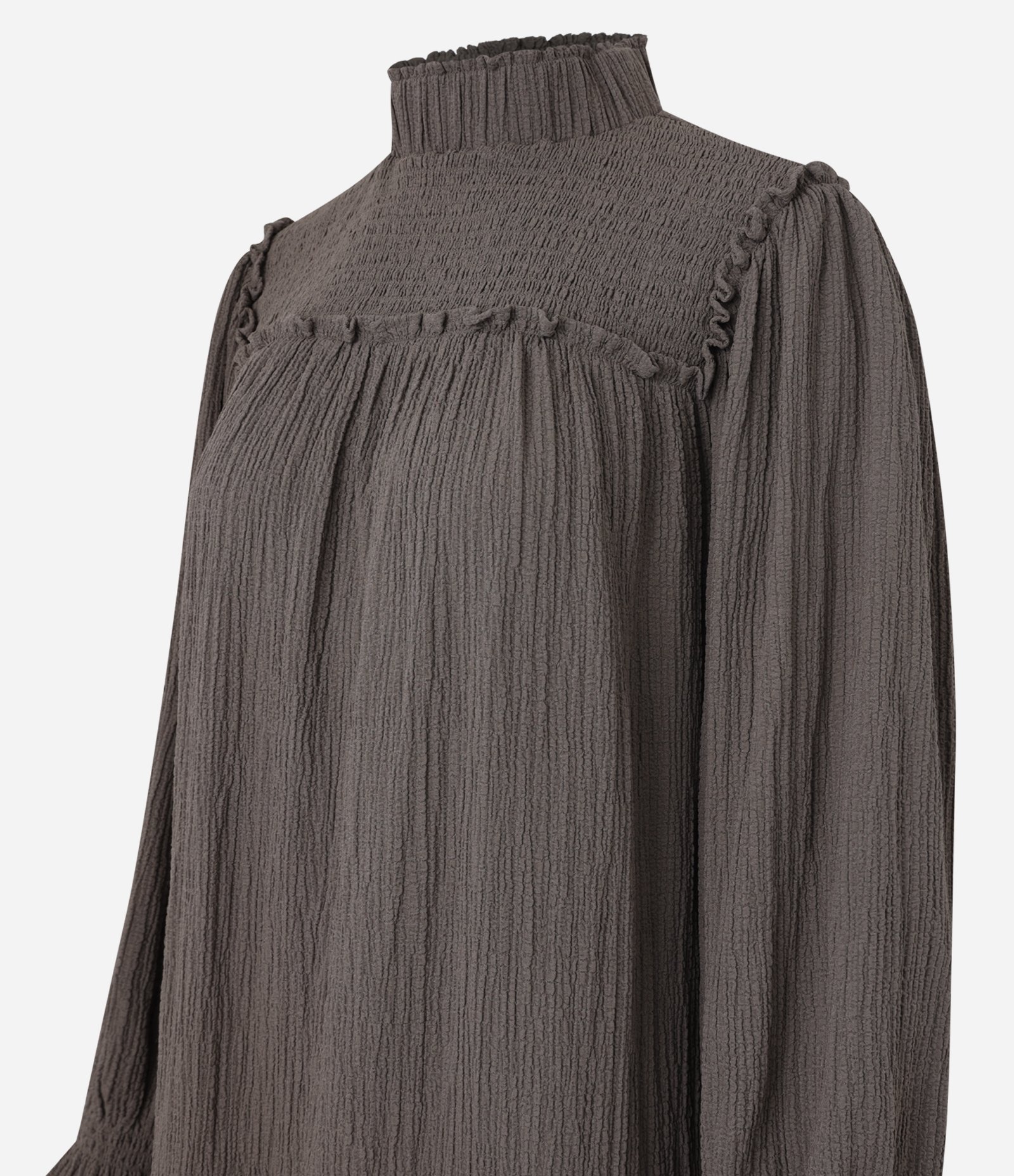 Vestido Curto em Viscose com Gola Alta e Lastex Verde 6