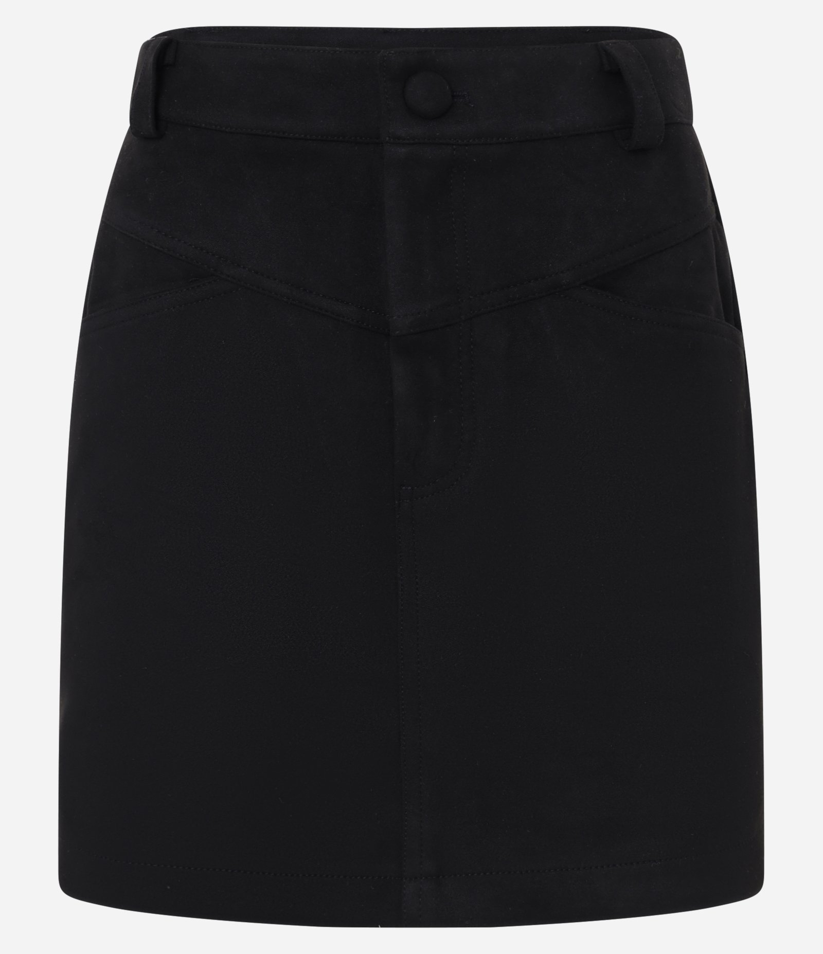 Saia Curta em Suede com Recortes Preto 5