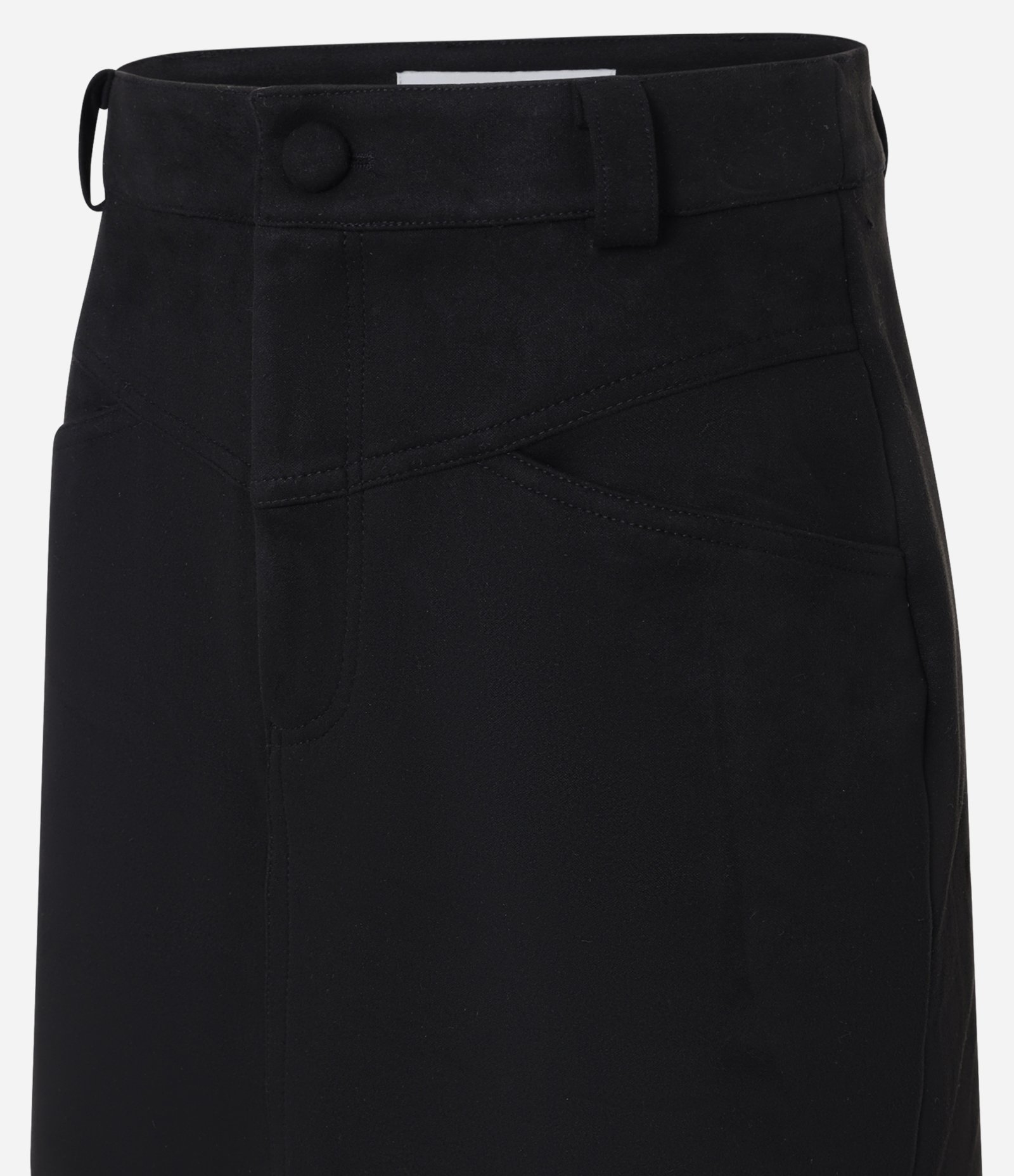 Saia Curta em Suede com Recortes Preto 6