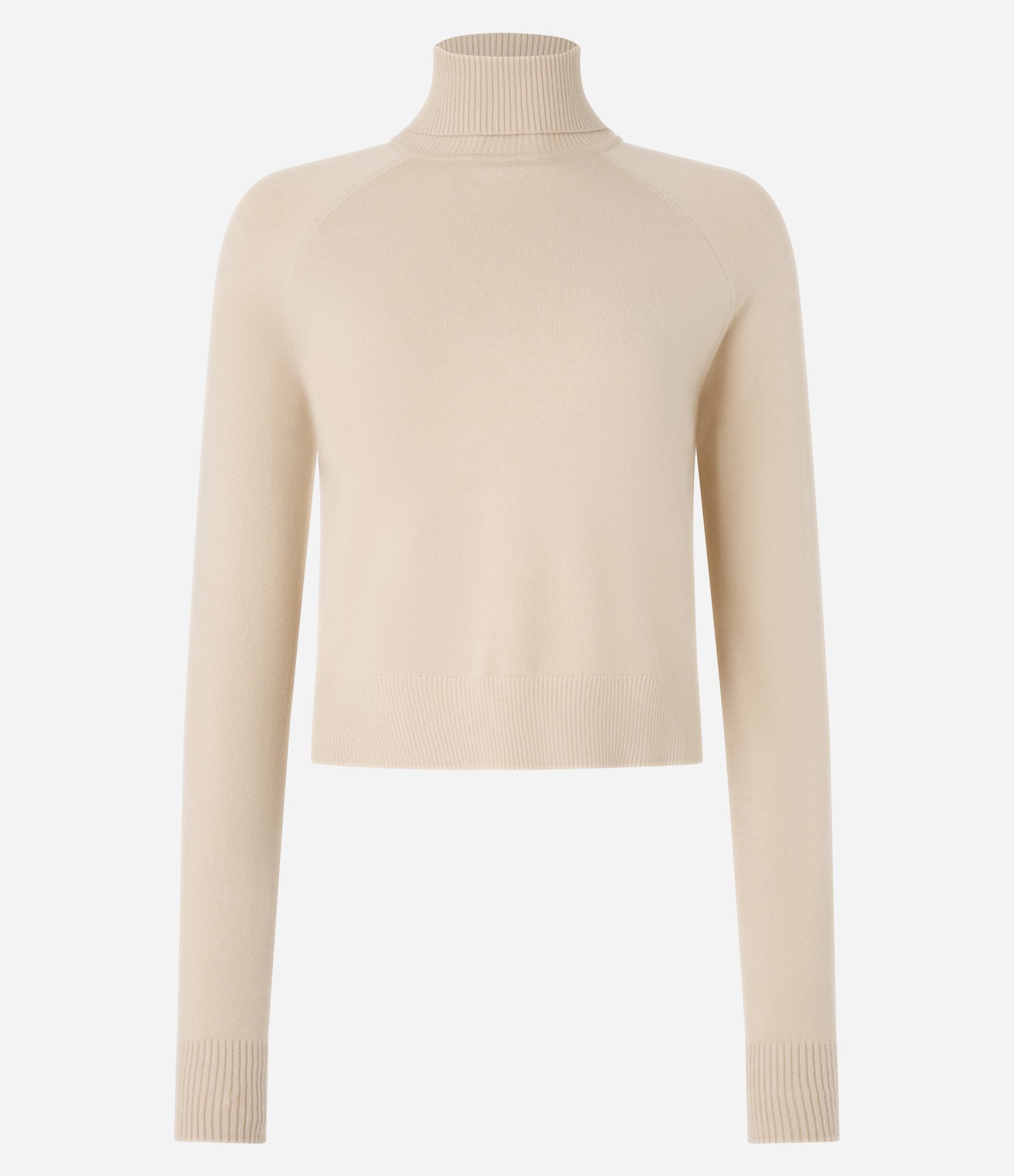 Blusa em Tricô com Gola Alta e Manga Longa Bege 4