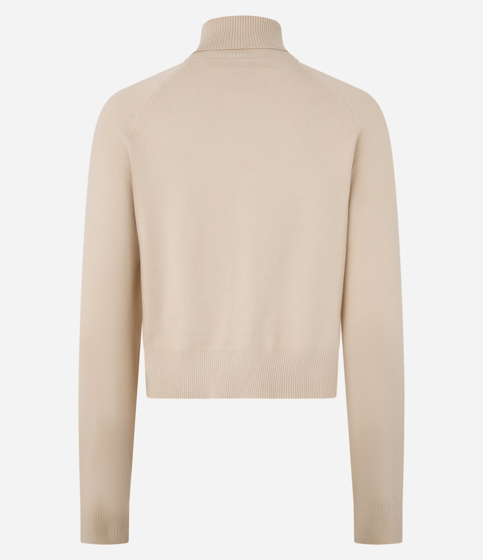 Blusa em Tricô com Gola Alta e Manga Longa Bege 6