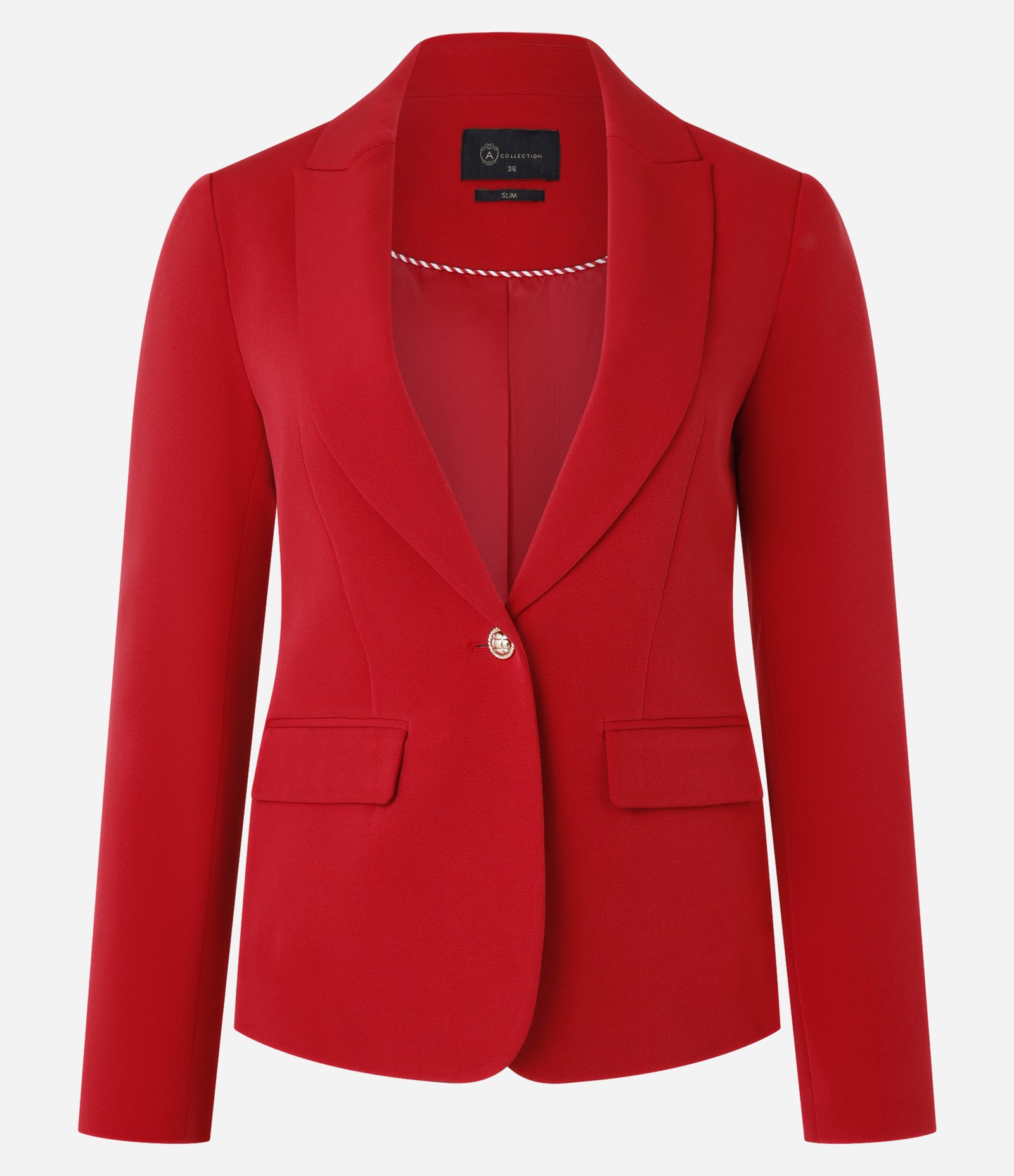 Blazer em Crepe com Botão Único e Bolso com Lapela Vermelho 7