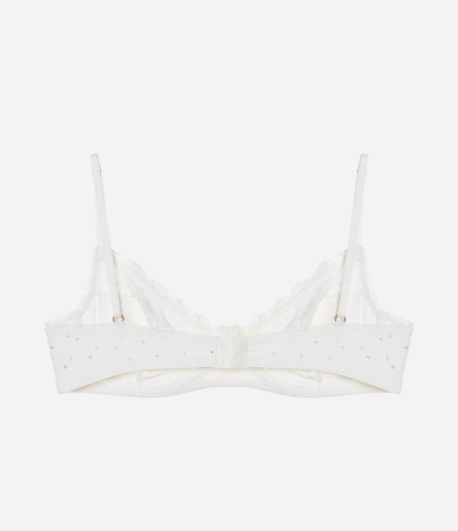 Sutiã sem Bojo com Aro com Renda e Efeito Laise Branco 6