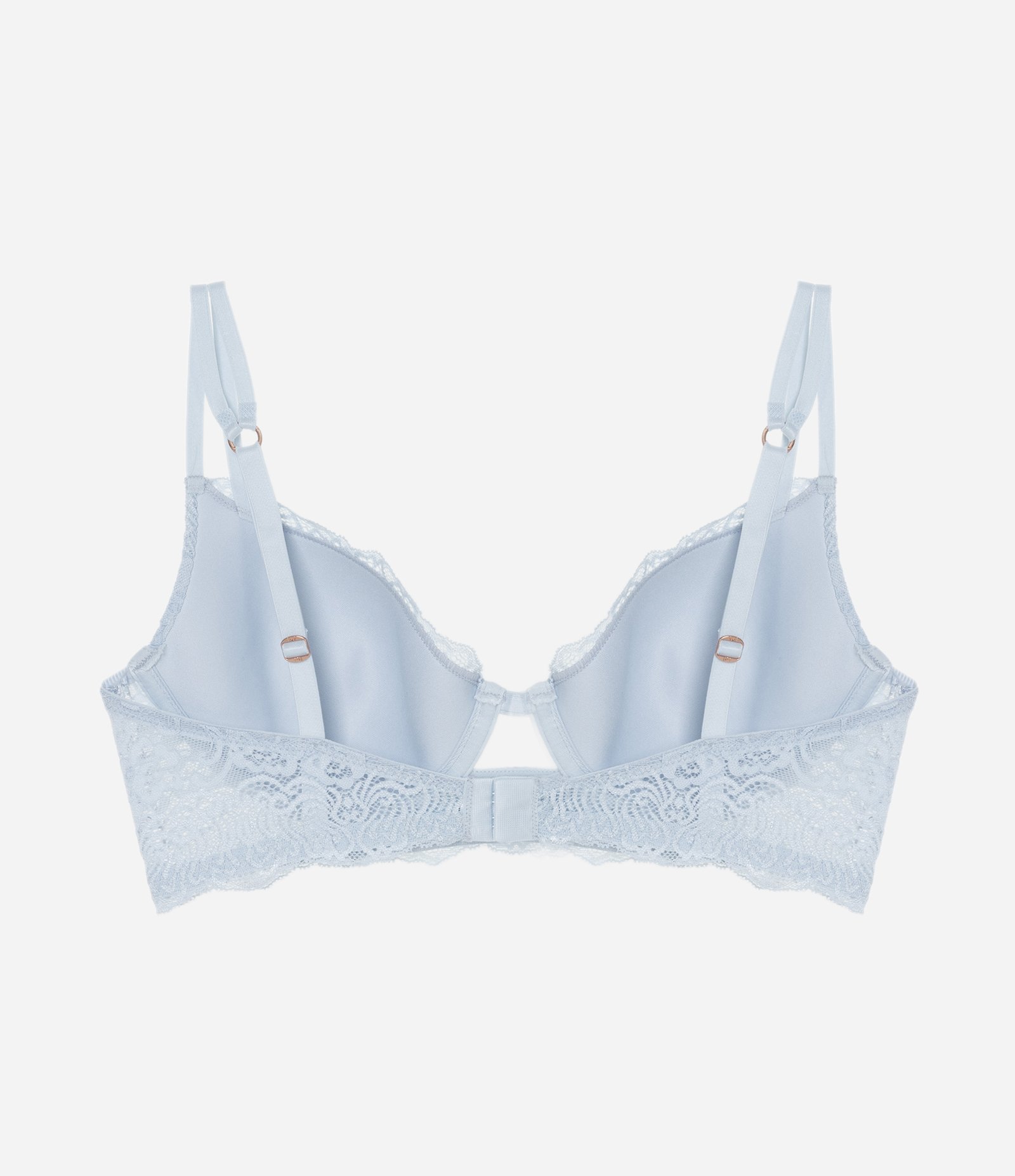 Sutiã Base com Bojo Oco e Detalhes de Renda Azul 6