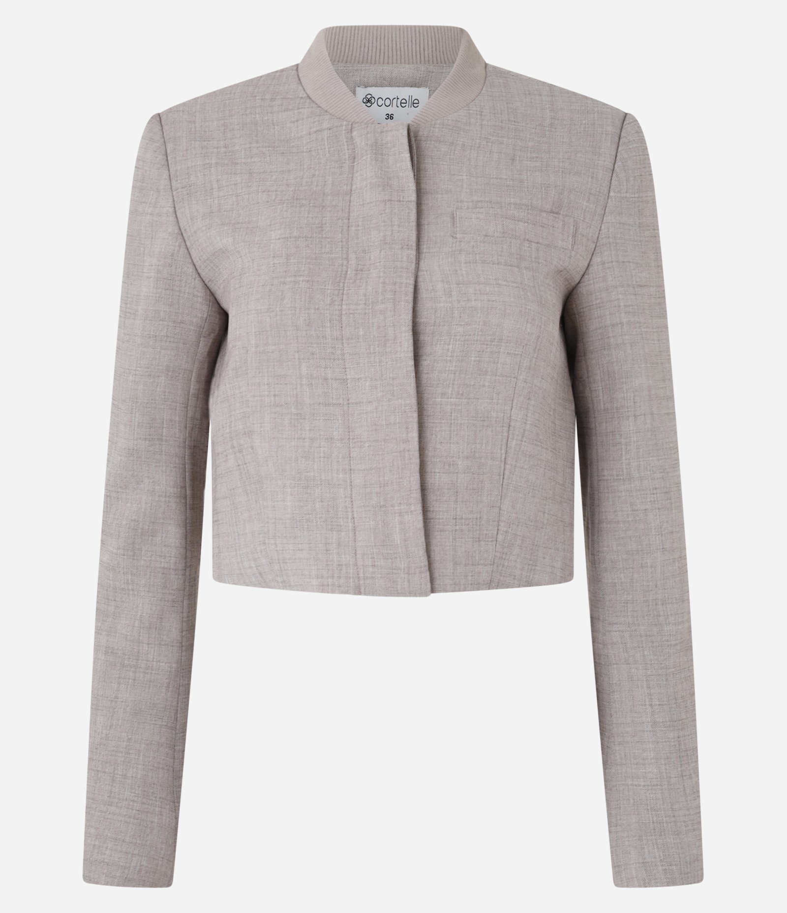 Casaqueto em Alfaiataria com Gola em Tricô Bege 7