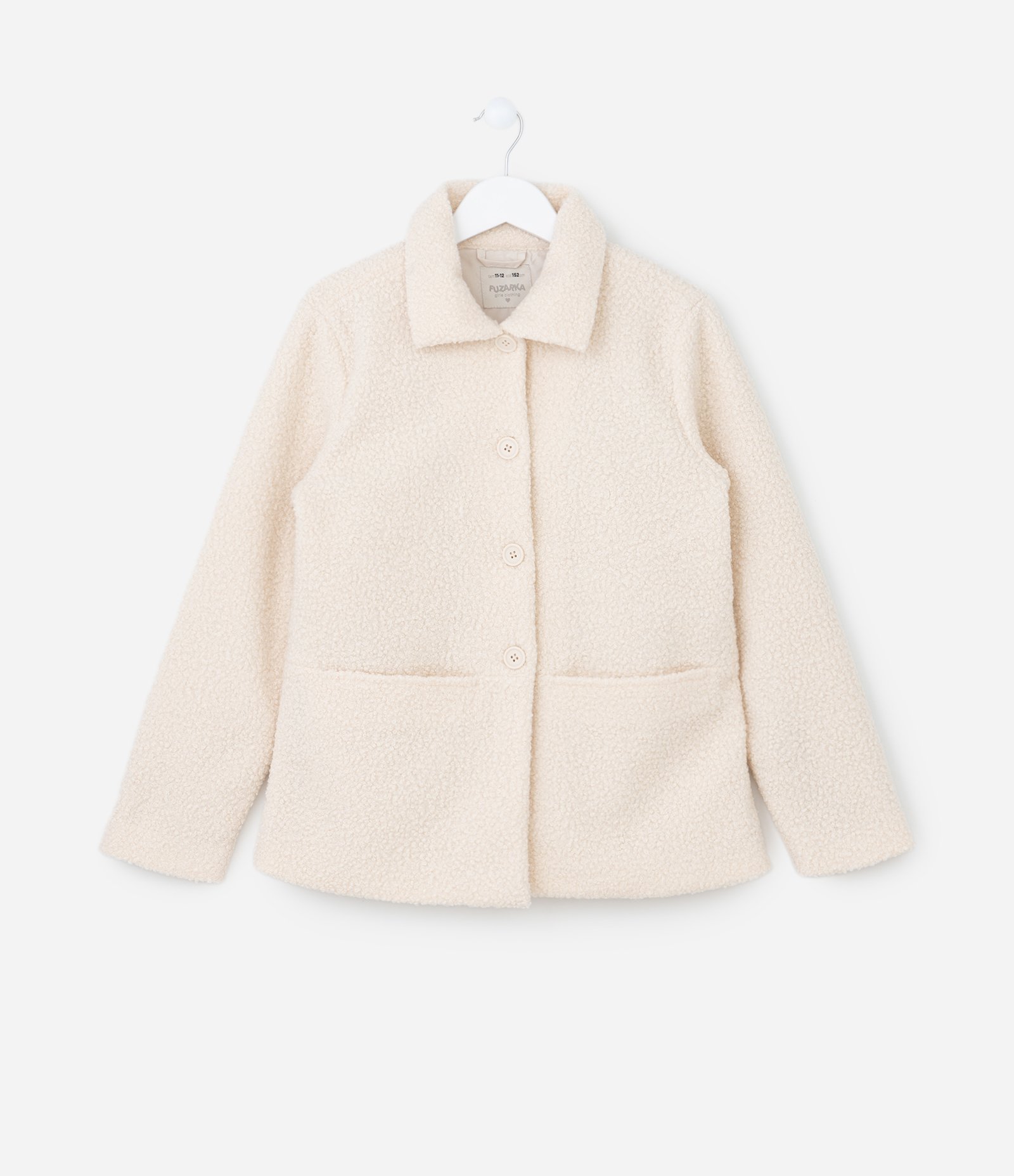 Jaqueta Alongada Infantil em Sherpa - Tam 5 a 14 Anos Bege 1