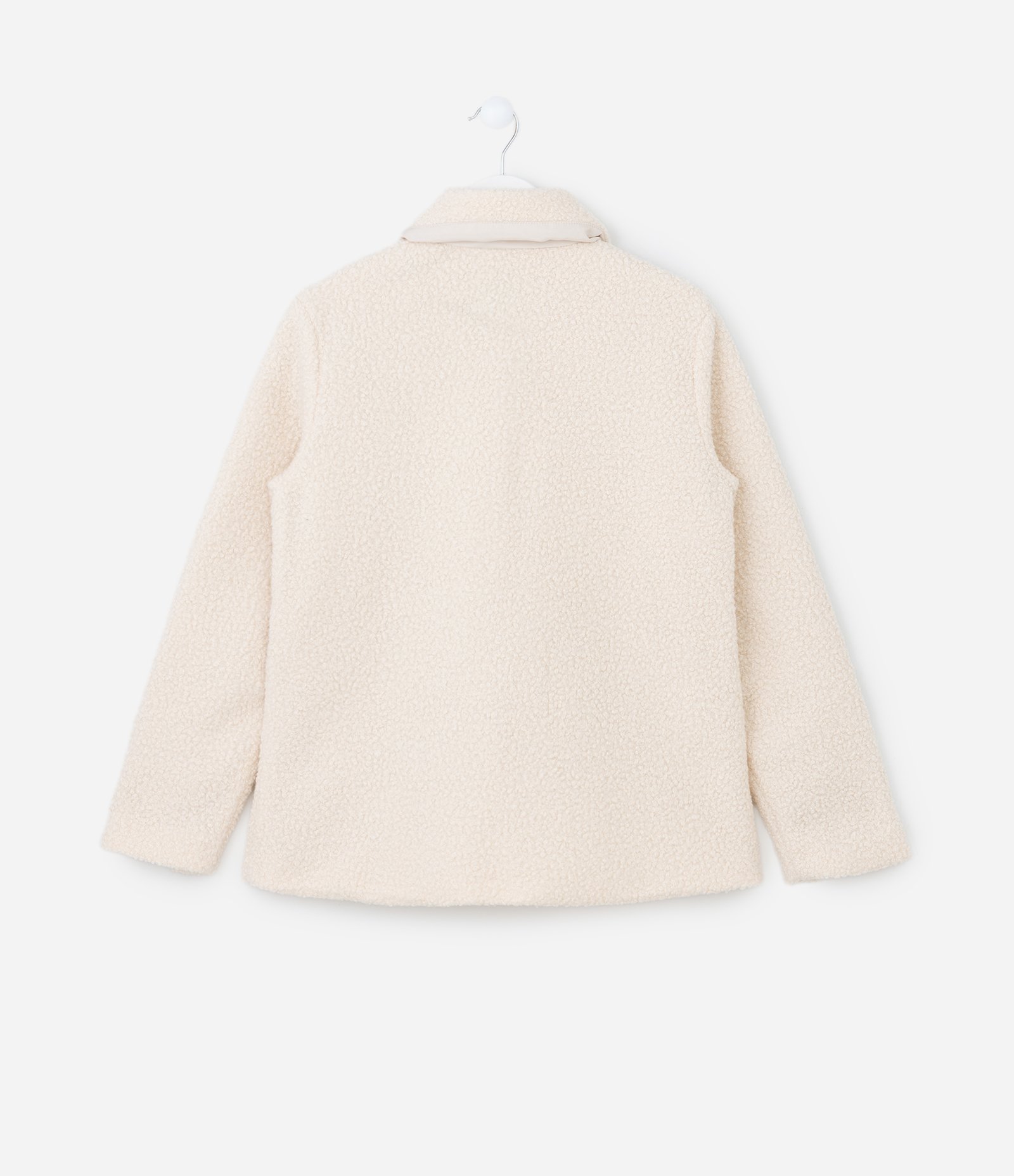 Jaqueta Alongada Infantil em Sherpa - Tam 5 a 14 Anos Bege 2