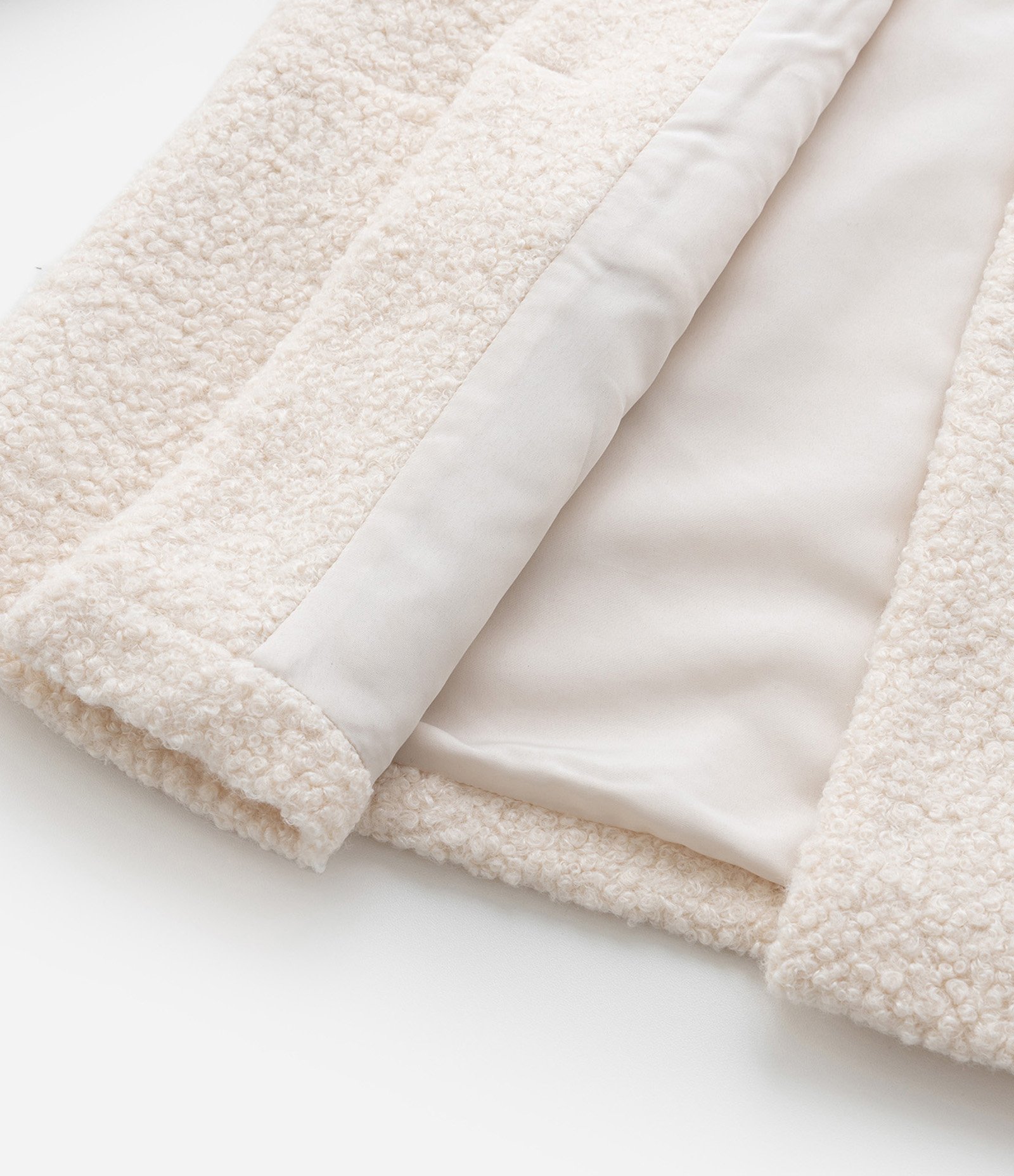 Jaqueta Alongada Infantil em Sherpa - Tam 5 a 14 Anos Bege 4