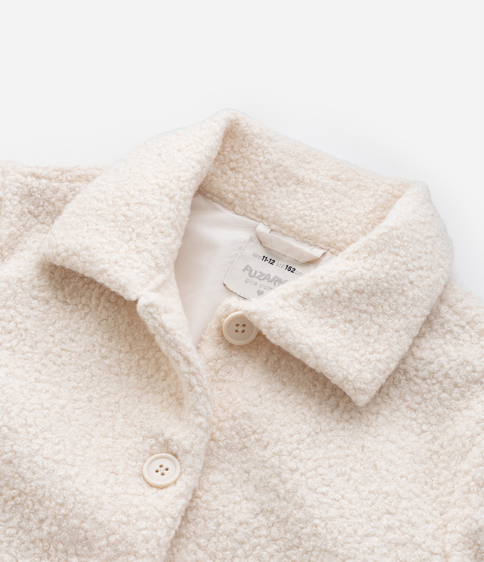 Jaqueta Alongada Infantil em Sherpa - Tam 5 a 14 Anos Bege 6