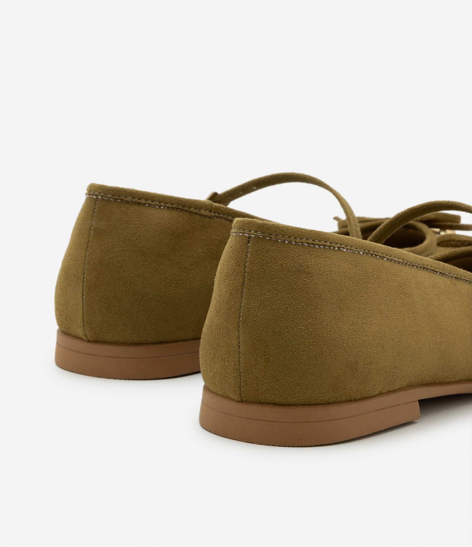 Sapatilha em PU com Laço no Bico Quadrado Verde 3