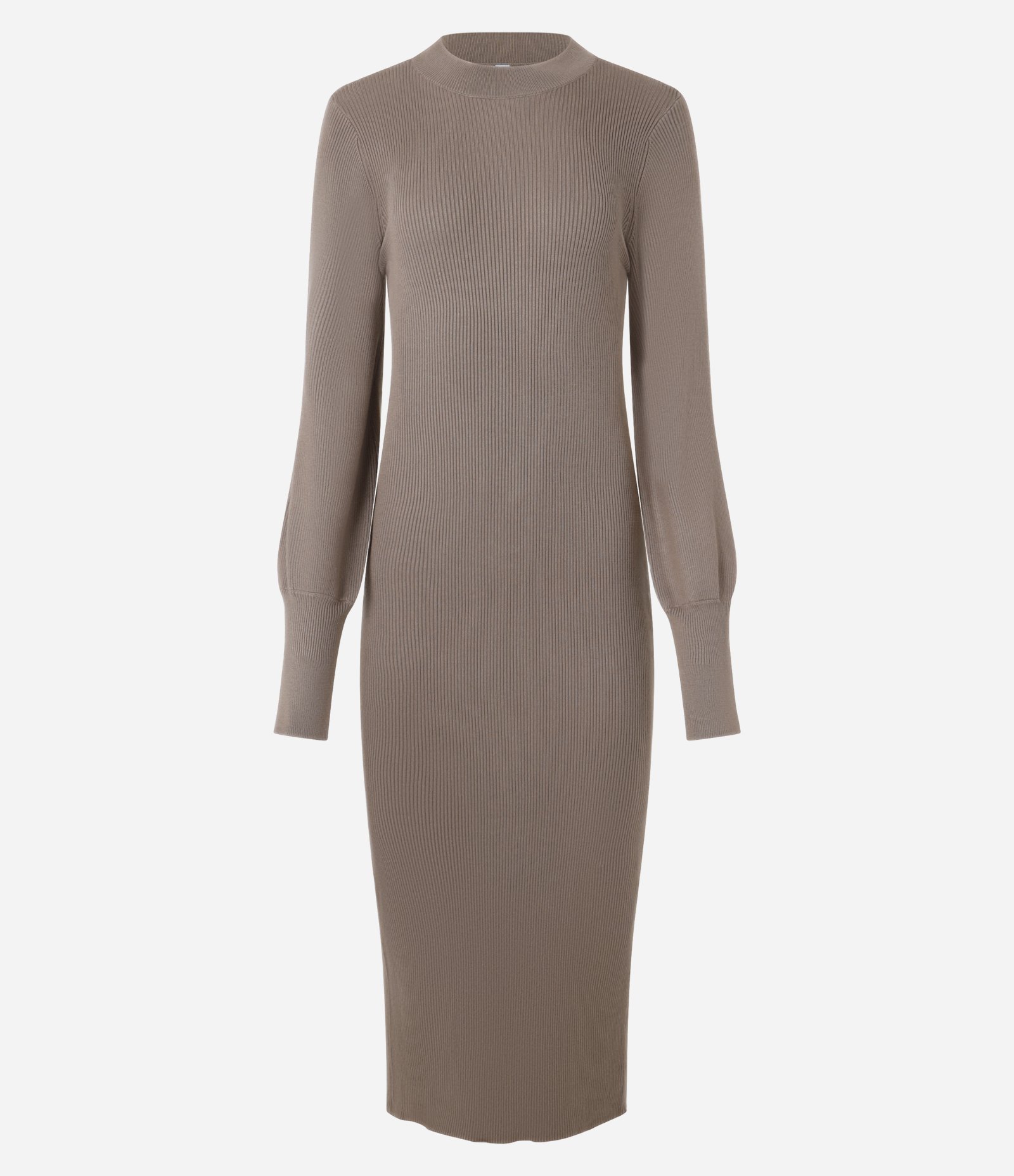 Vestido New Midi em Tricô com Manga Bufante Marrom 6