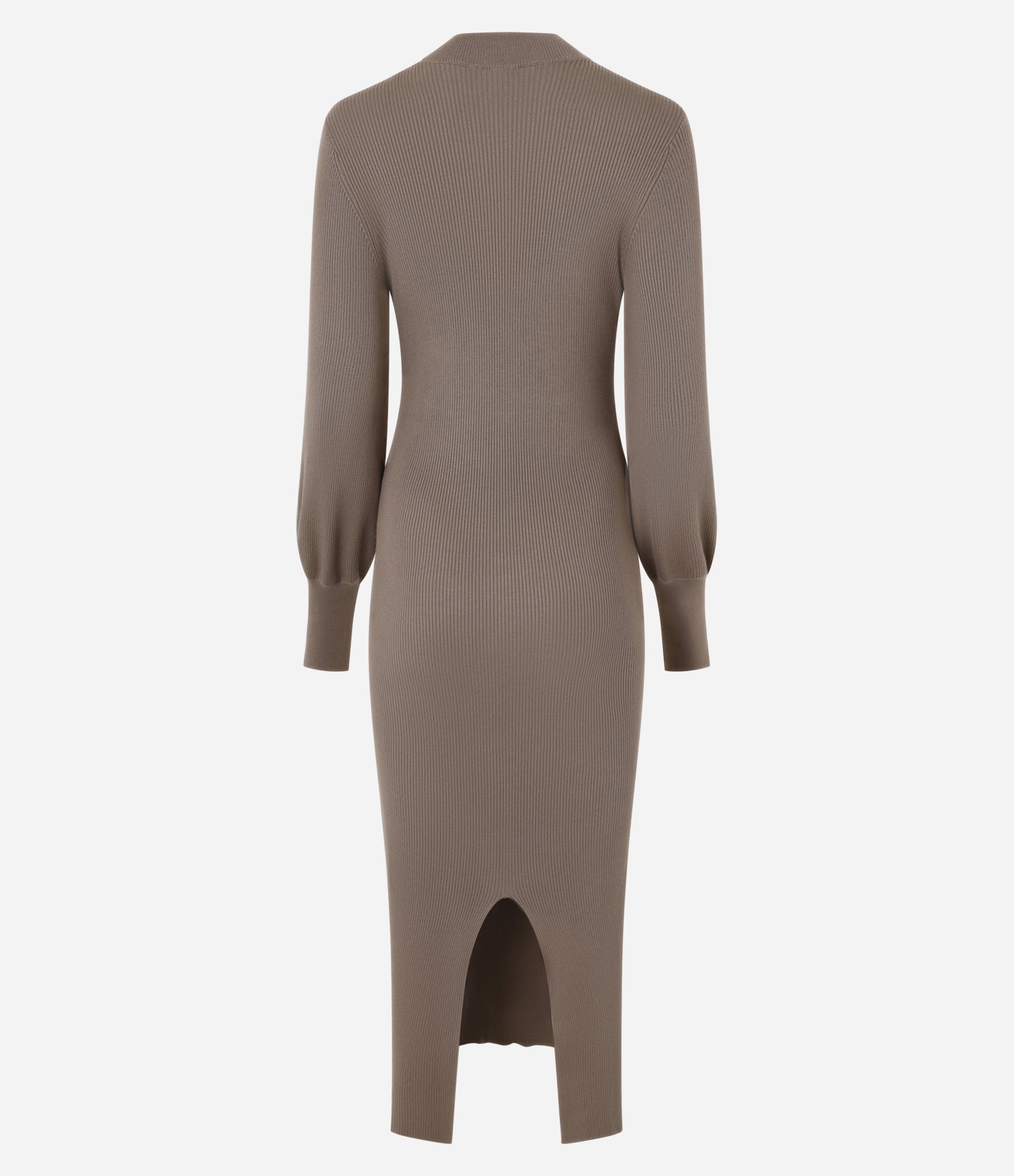 Vestido New Midi em Tricô com Manga Bufante Marrom 8