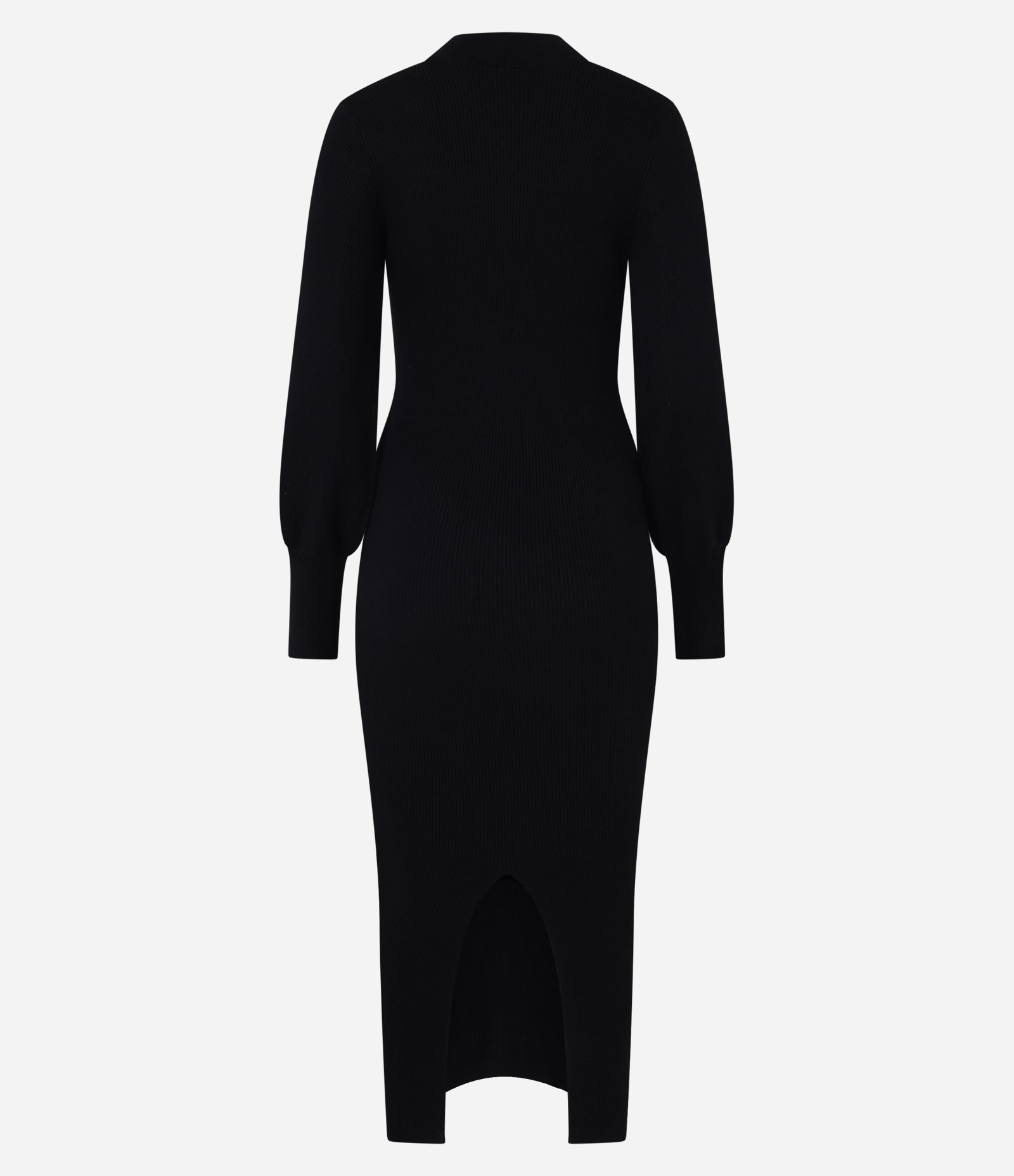 Vestido New Midi em Tricô com Manga Bufante Preto 7
