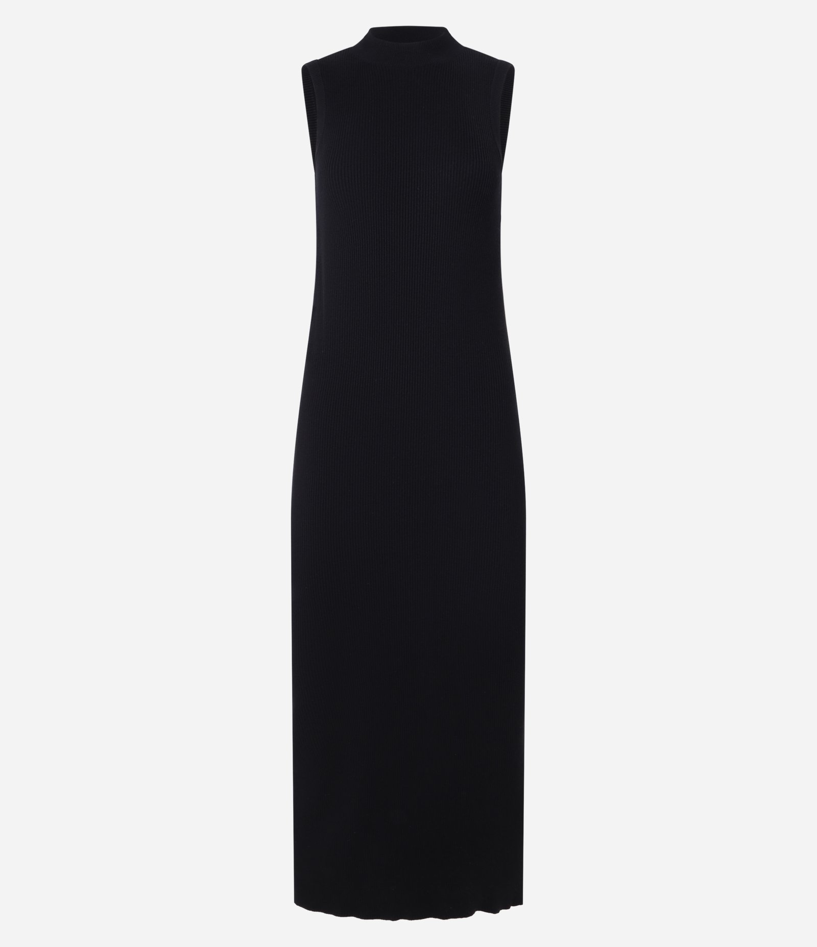 Vestido Reto New Midi em Tricô com Textura Canelada Preto 7