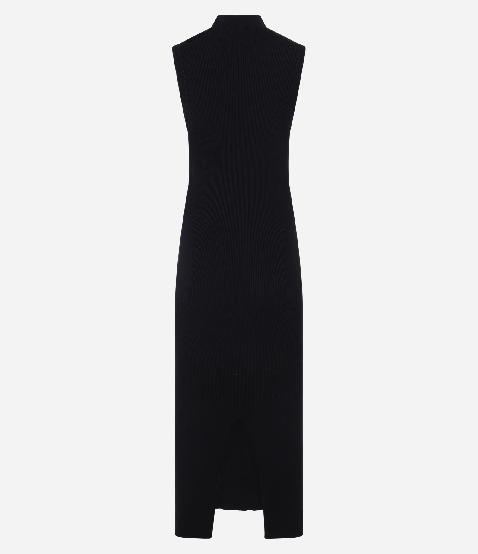Vestido Reto New Midi em Tricô com Textura Canelada Preto 9