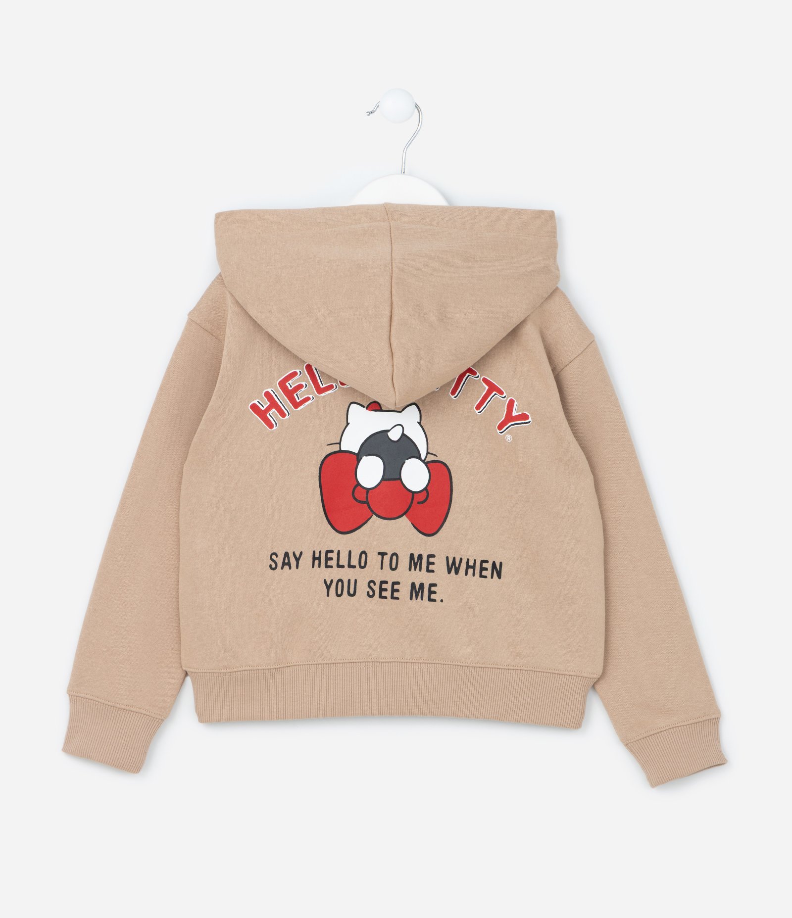 Jaqueta Infantil com Estampa Frente e Costas Hello Kitty - Tam 5 a 14 Anos Bege 2