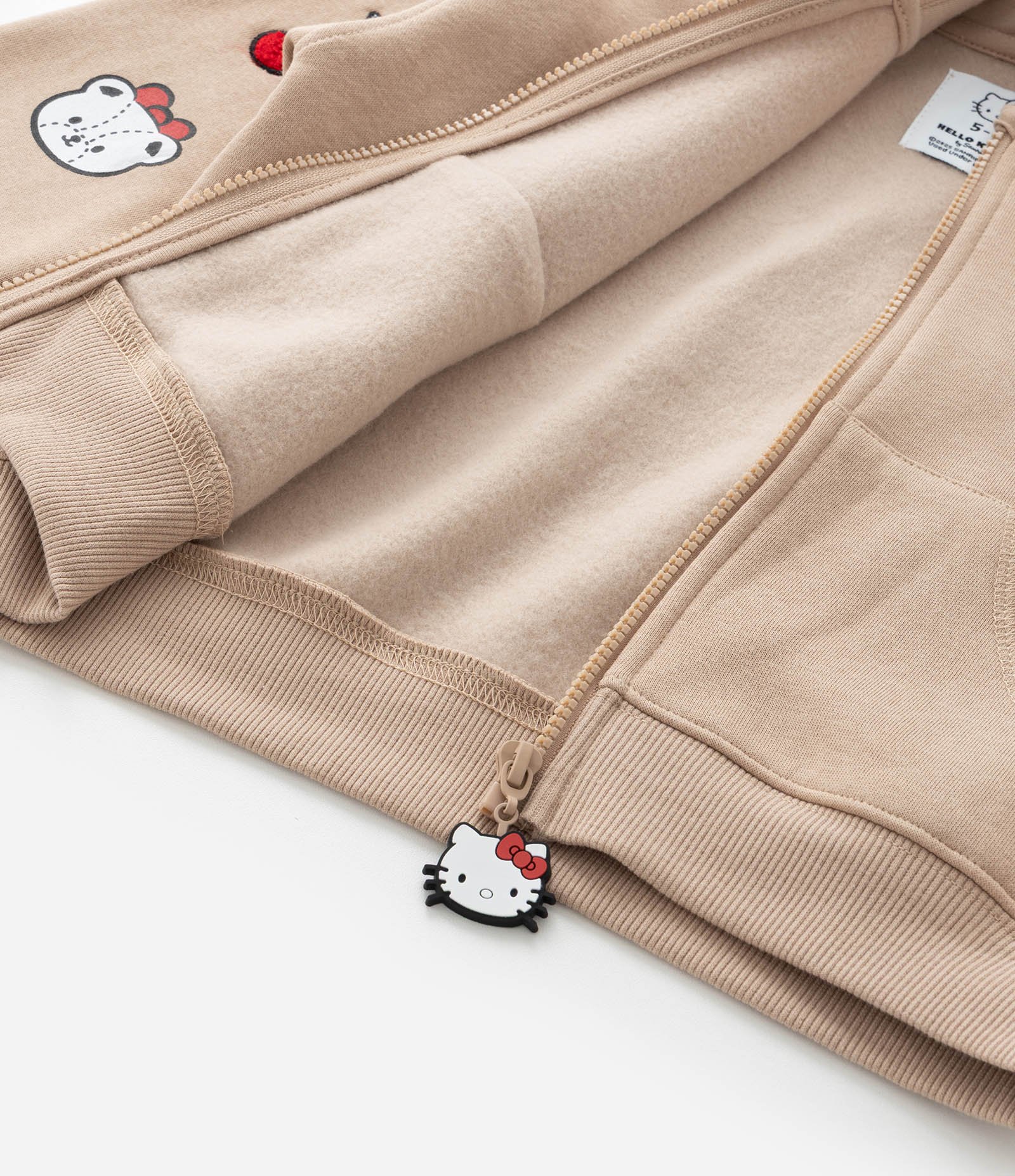 Jaqueta Infantil com Estampa Frente e Costas Hello Kitty - Tam 5 a 14 Anos Bege 5