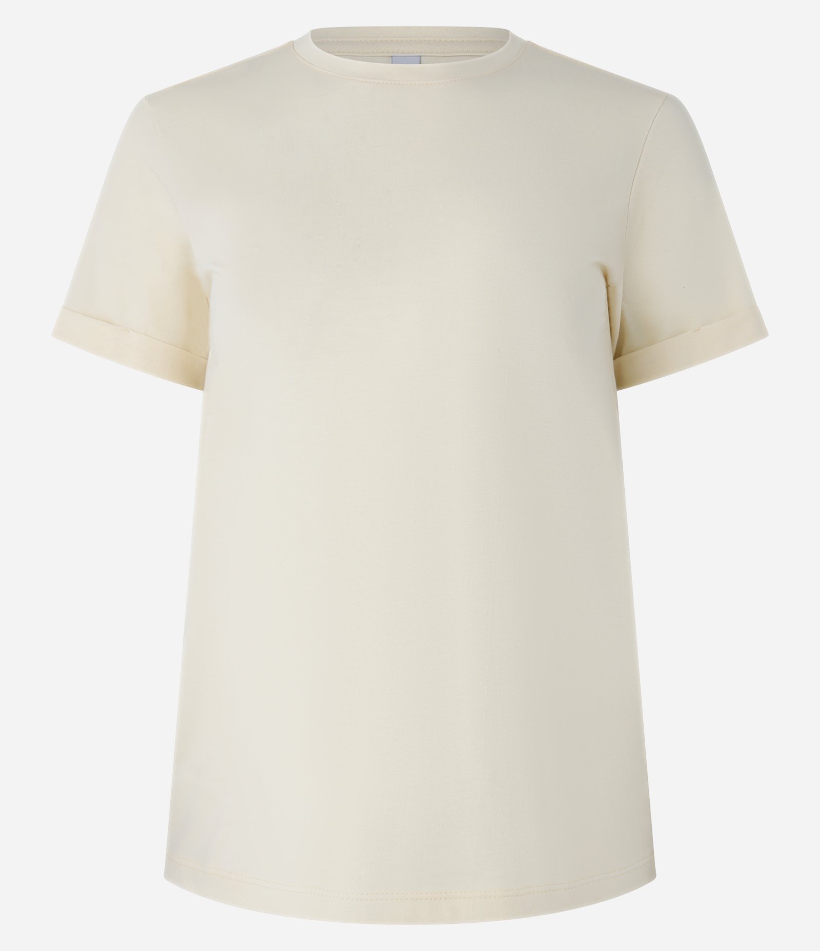 Camiseta Regular em Algodão com Manga Dobrada Amarelo 4