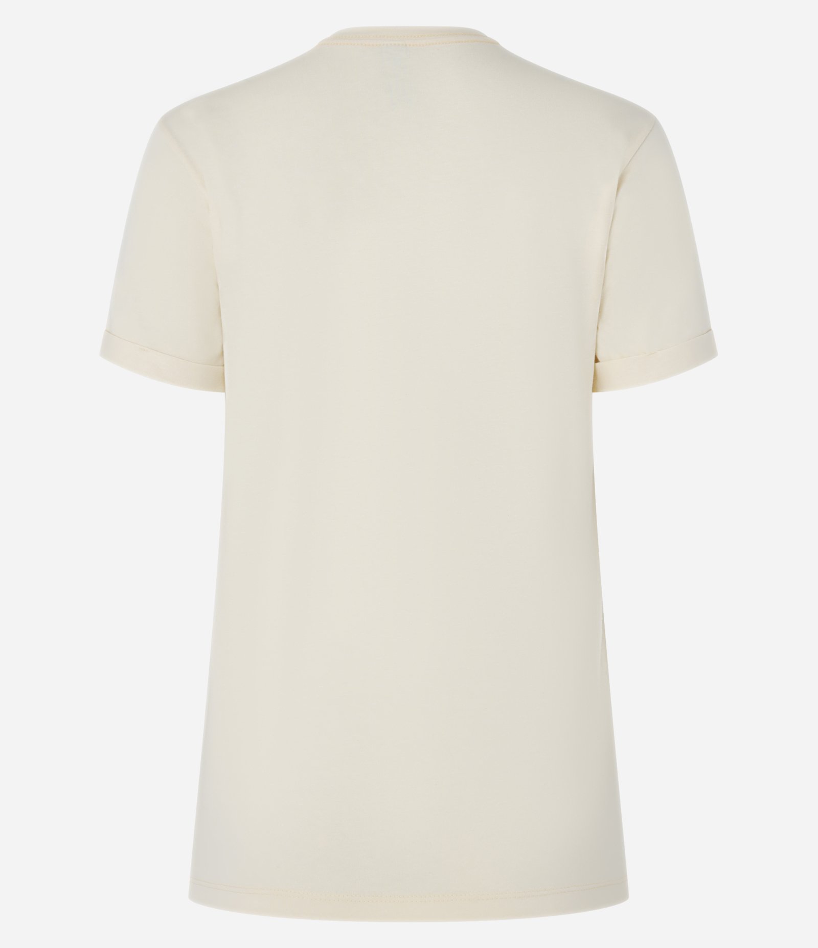 Camiseta Regular em Algodão com Manga Dobrada Amarelo 5