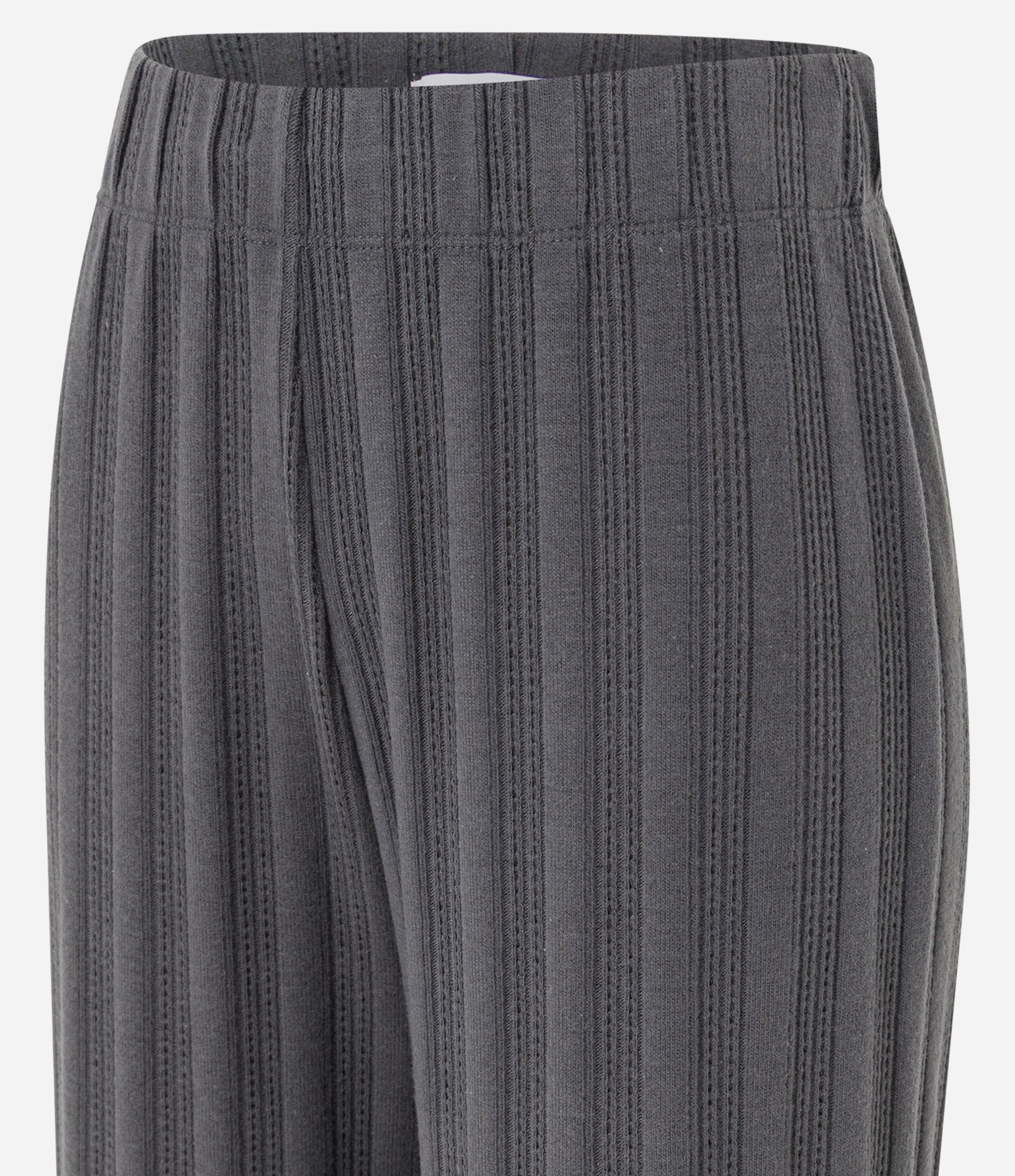 Calça Reta Canelada Felpada e Quentinha com Listras Cinza 6