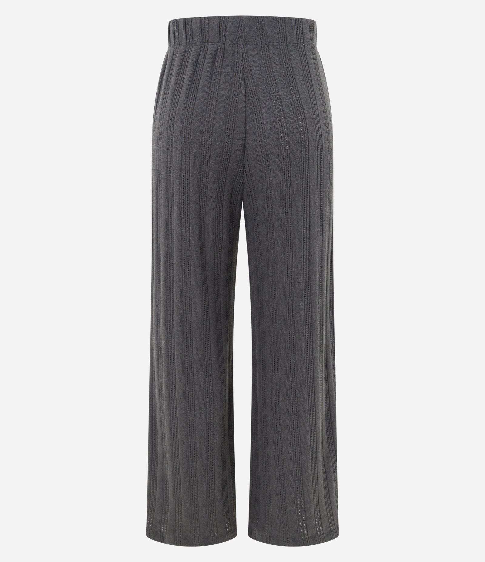 Calça Reta Canelada Felpada e Quentinha com Listras Cinza 7