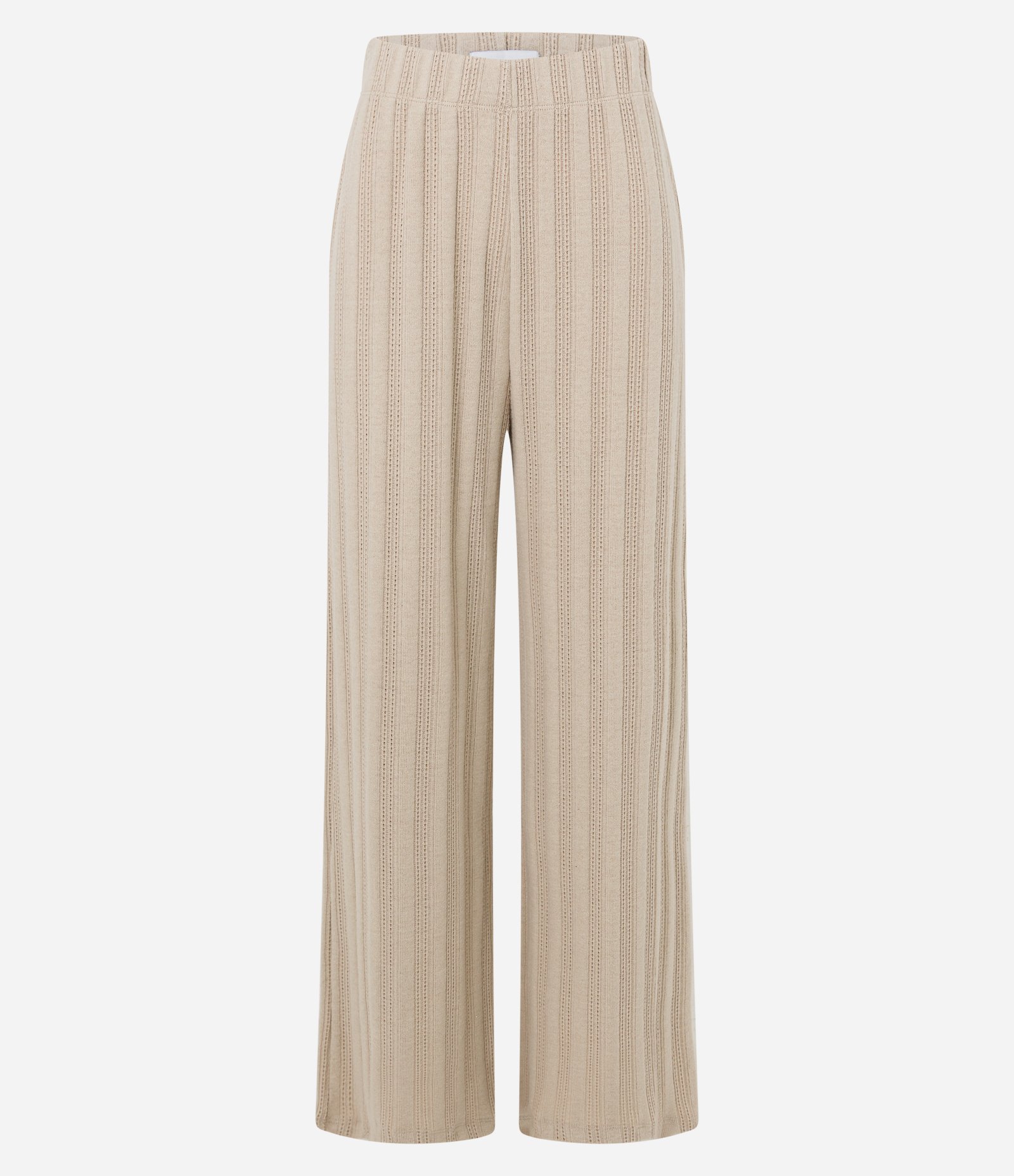 Calça Reta Canelada Felpada e Quentinha com Listras 5