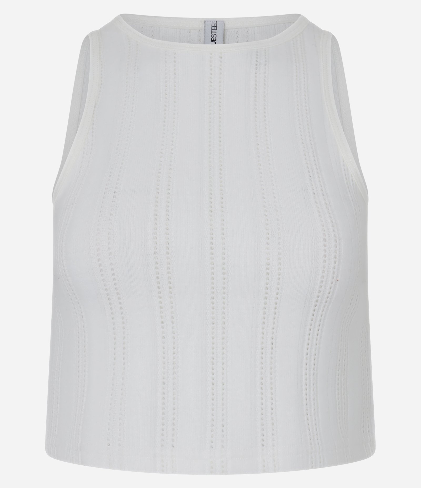 Blusa Cropped Canelada e Felpada com Viés Contrastante Branco 4