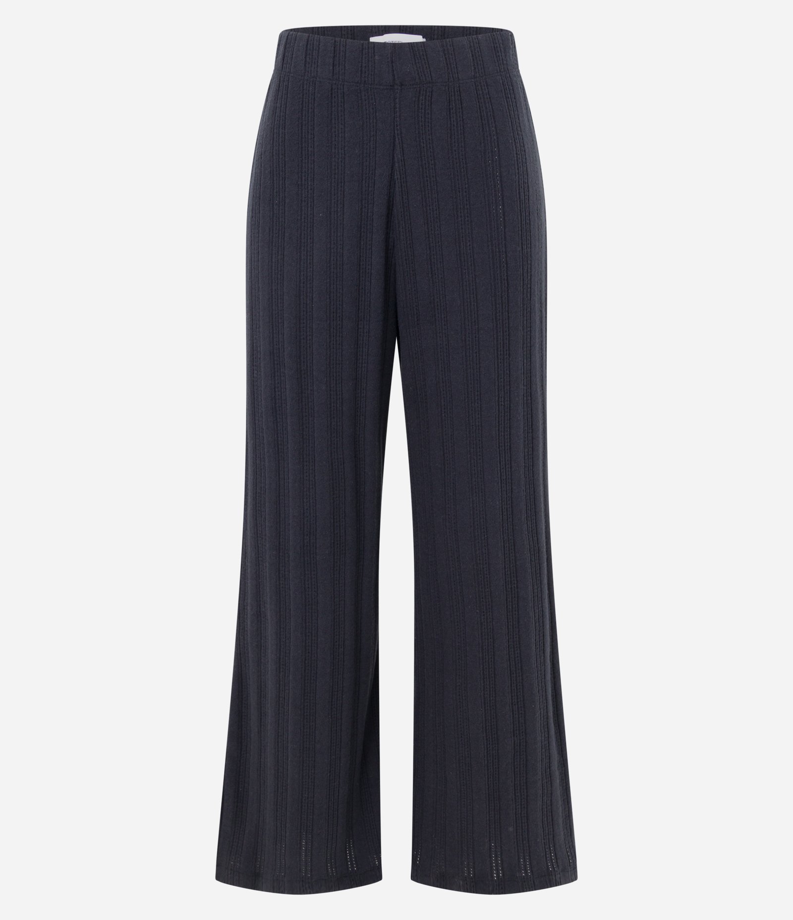 Calça Reta Canelada Felpada e Quentinha com Listras Preto 5