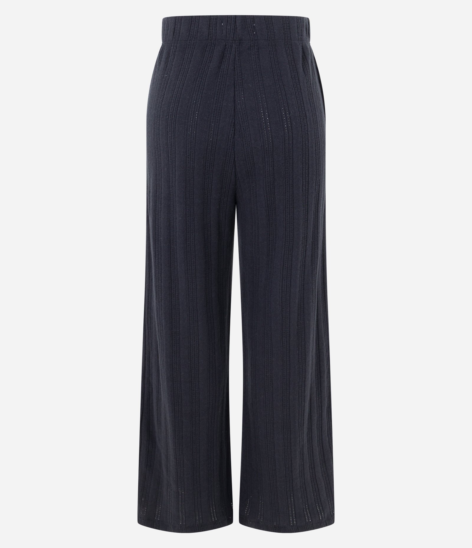 Calça Reta Canelada Felpada e Quentinha com Listras Preto 7