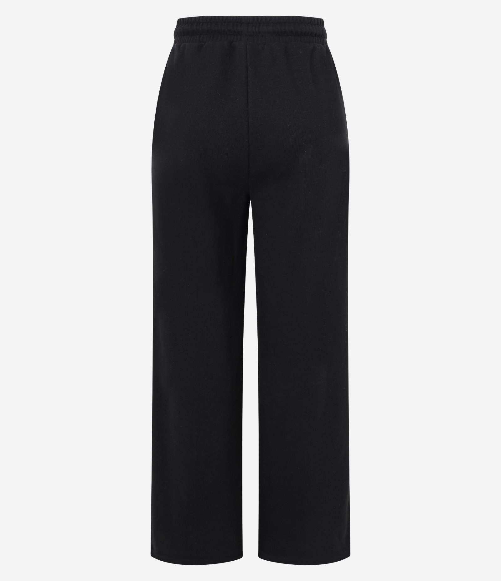 Calça Ampla Básica em Moletinho com Amarração no Cós Preto 6