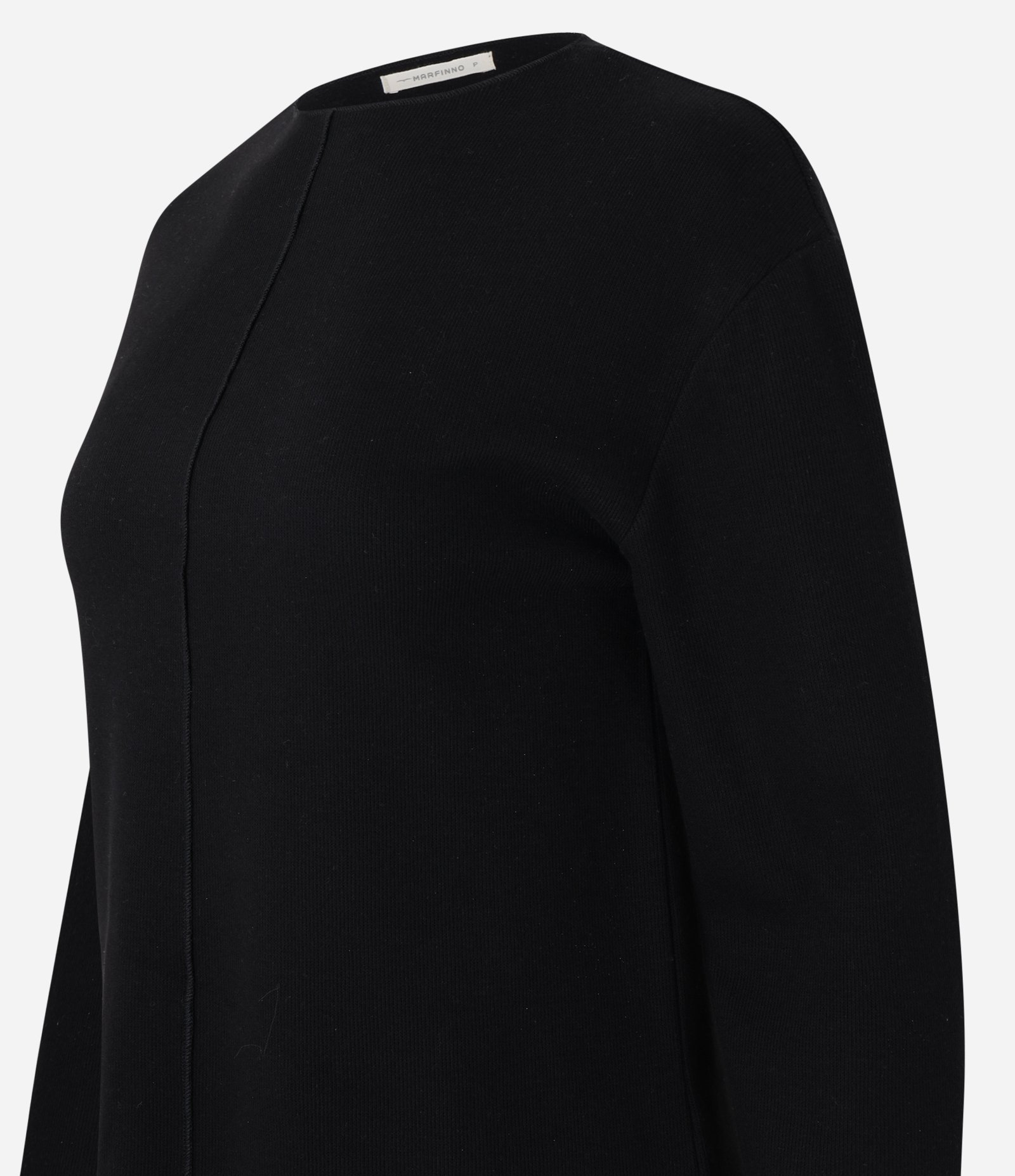 Blusa em Moletinho com Friso Frontal e Gola Média Preto 6