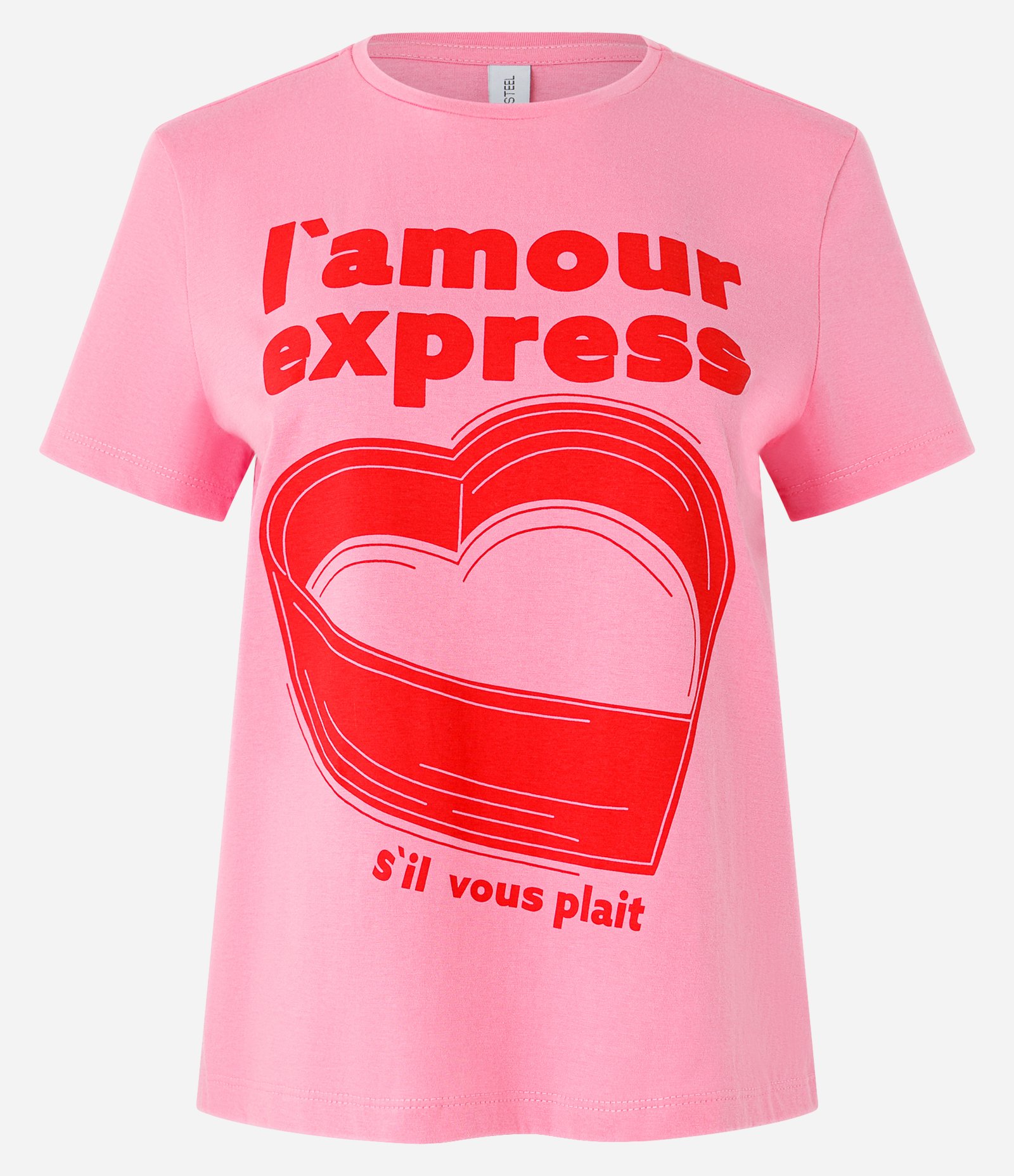 Blusa T-shirt em Algodão com Estampa L Amour Express Rosa 4