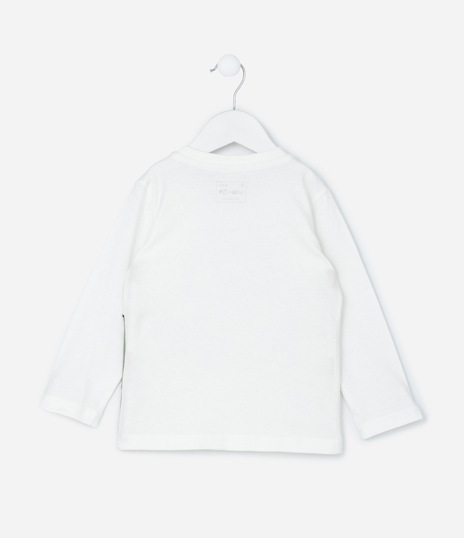 Camiseta Infantil com Estampa Interativa Dino - Tam 1 a 6 Anos Branco 2