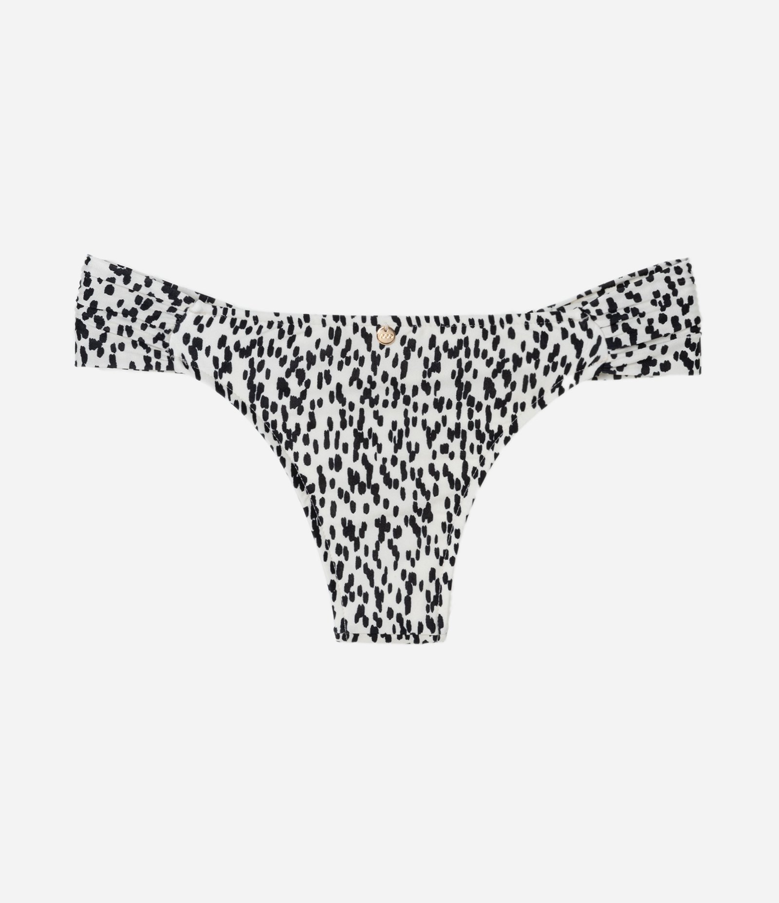 Biquíni Calcinha com Lateral Drapeada e Estampa de Pintinhas Branco/Preto 6