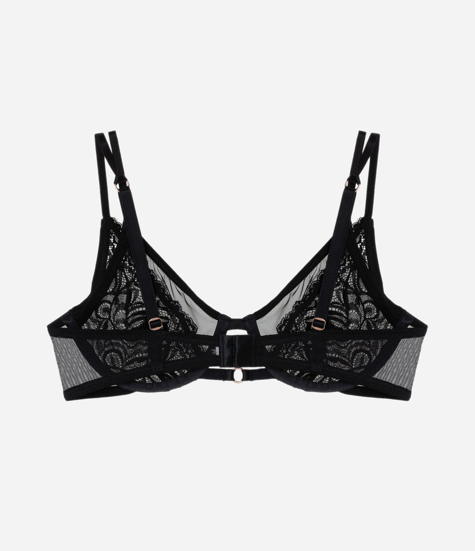 Sutiã Sem Bojo e Sem Aro em Microfibra com Detalhe em Renda Floral Preto 2