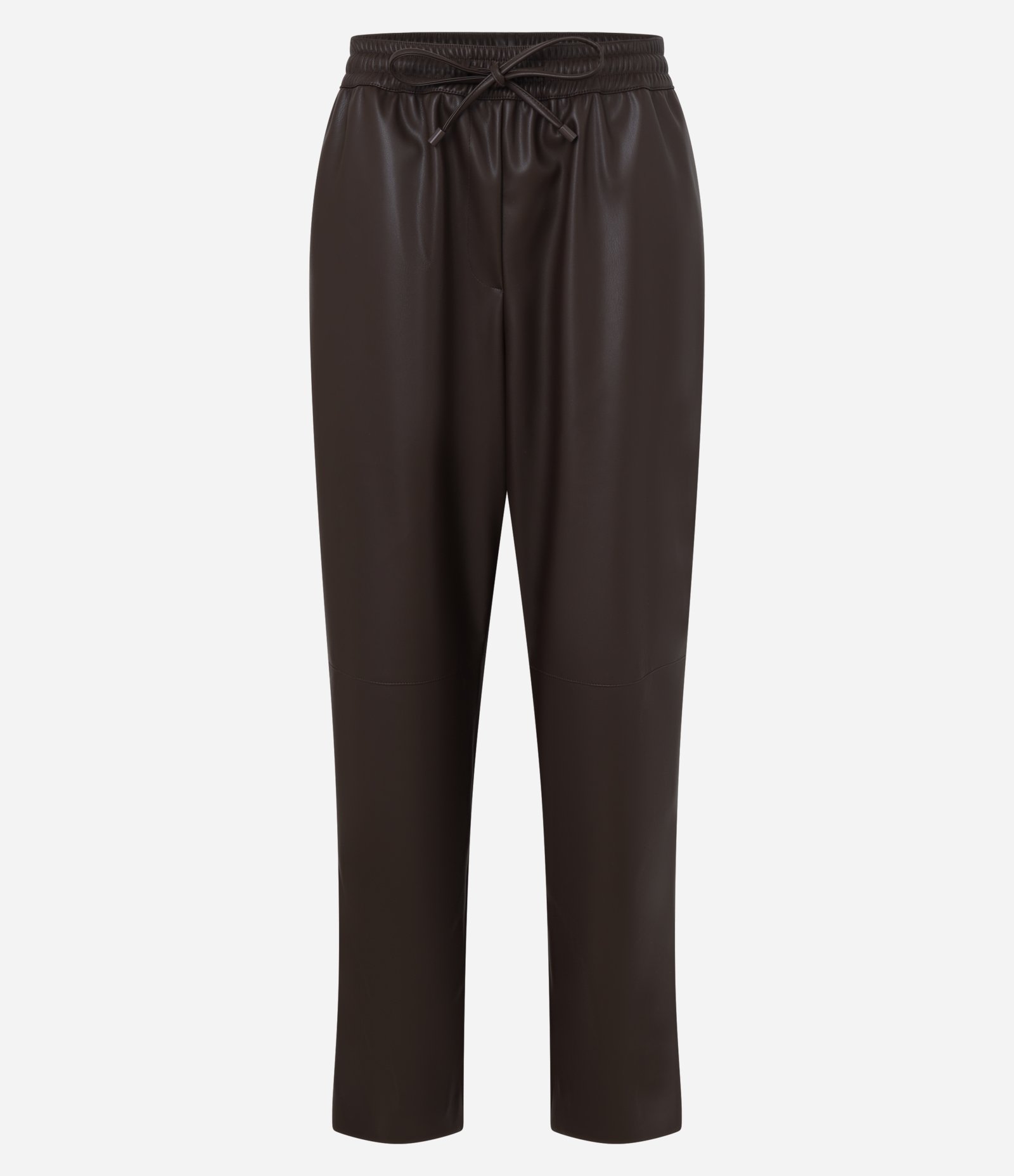 Calça Cenoura em PU com Amarração na Cintura Marrom 5