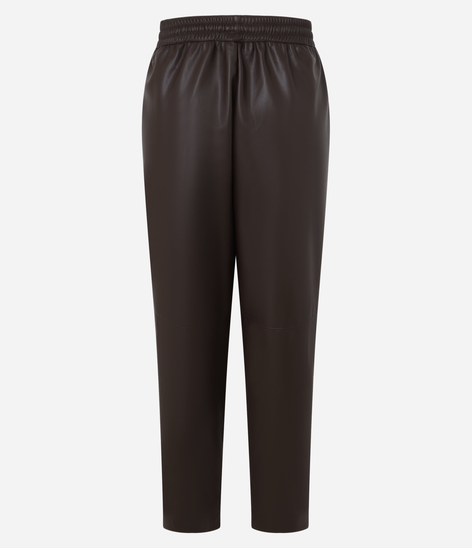 Calça Cenoura em PU com Amarração na Cintura Marrom 6