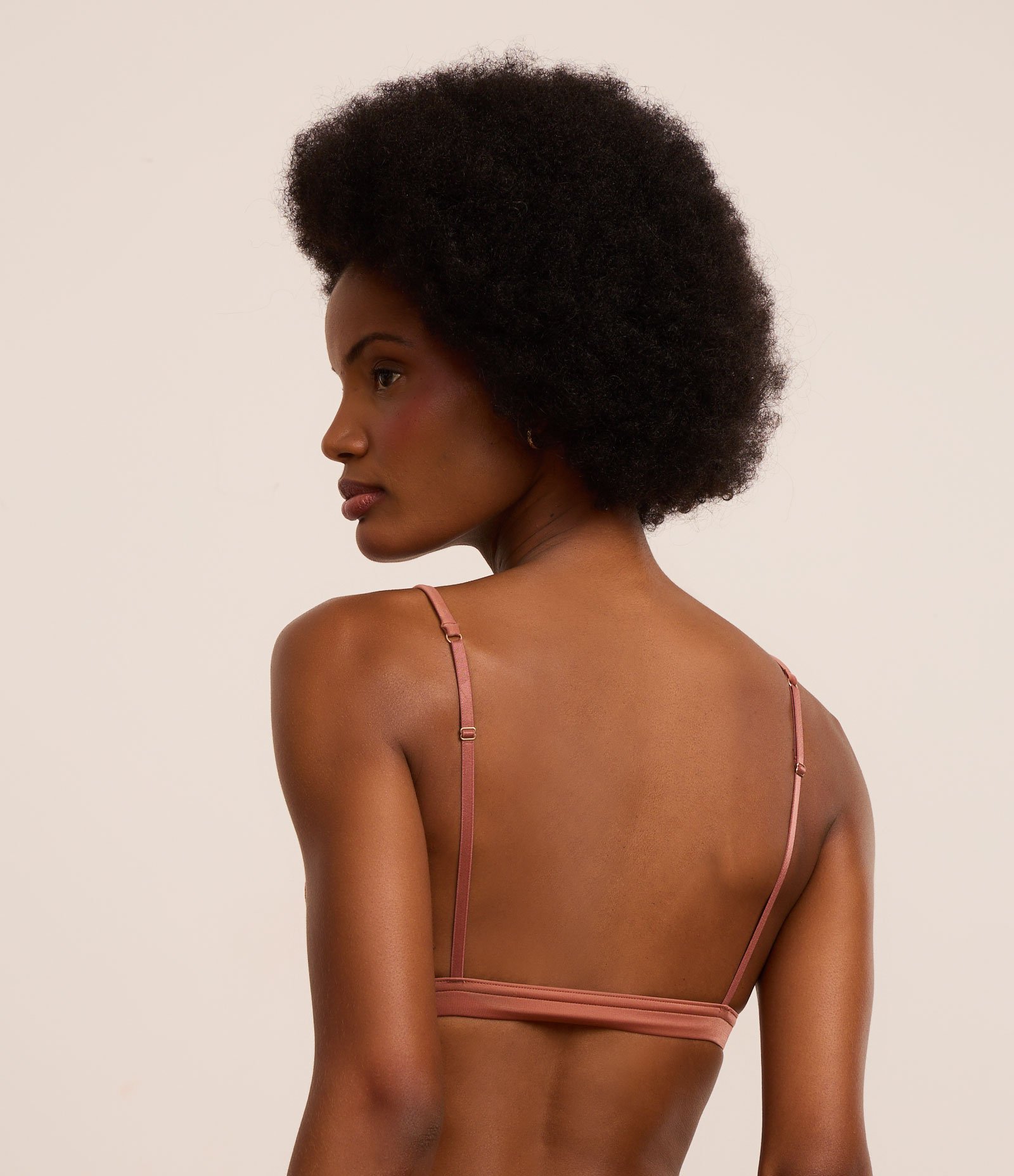 Sutiã Top Sem Bojo Sem Aro e com Renda Floral Marrom 4