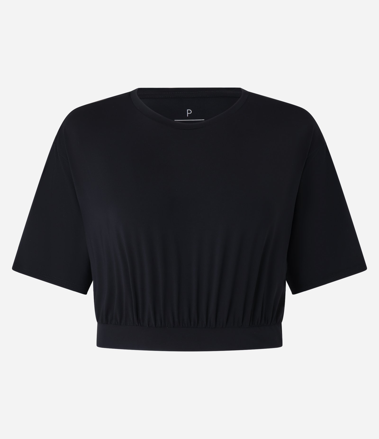 Blusa Cropped Esportiva em Microfibra com Elástico Preto 5