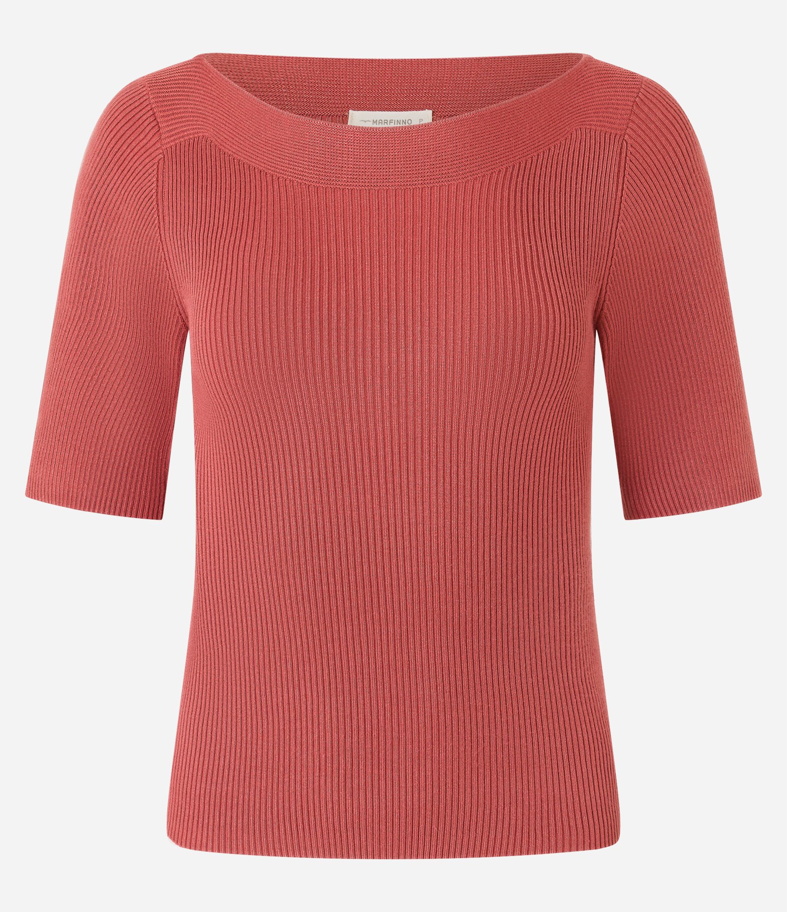 Blusa Básica em Tricô com Gola Canoa Vermelho 1
