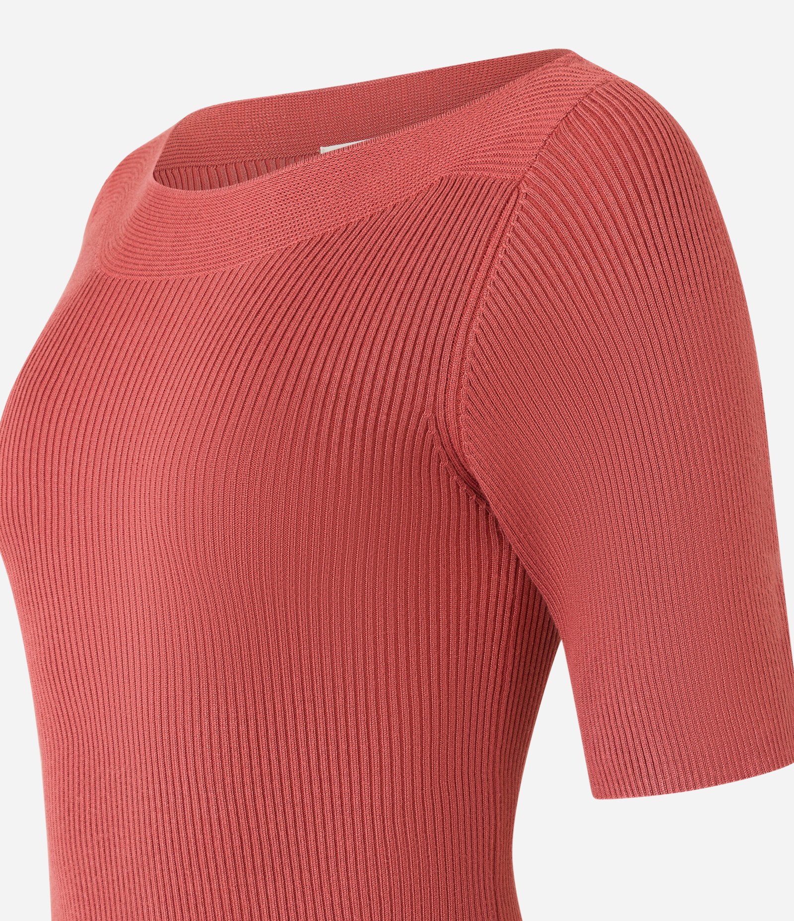 Blusa Básica em Tricô com Gola Canoa Vermelho 2