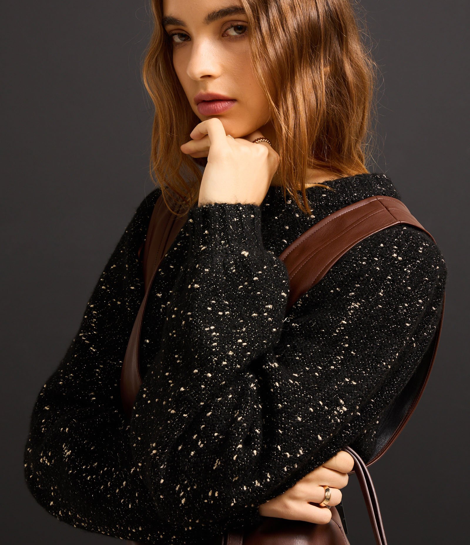 Salopete em PU com Decote Profundo e Botões Marrom 6