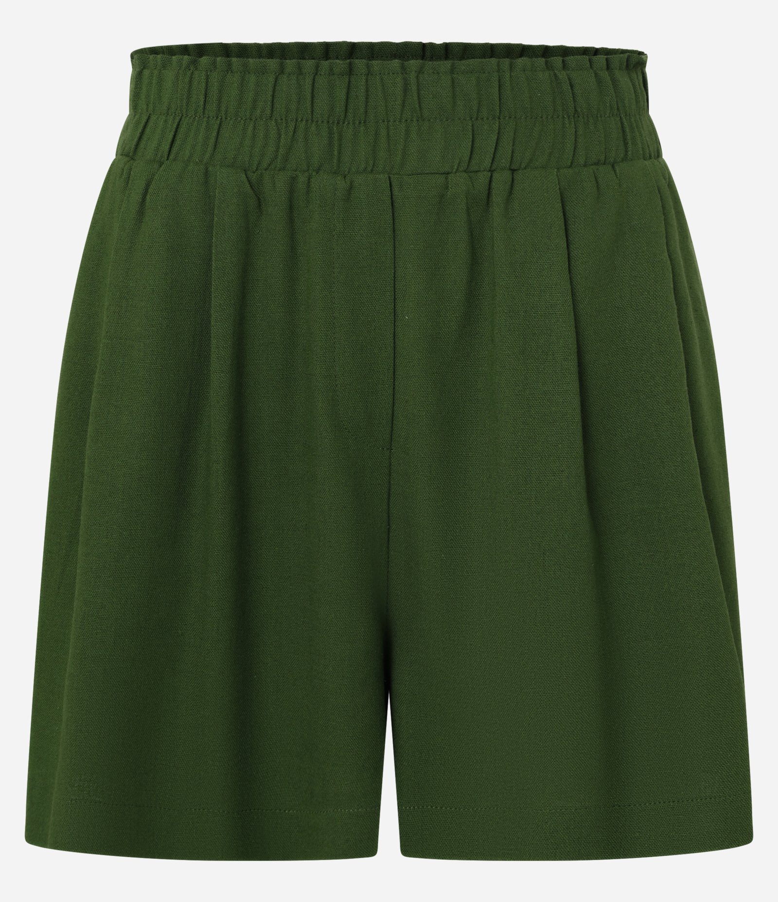 Short Runner em Viscose e Linho com Elástico no Cós e Bolsos Verde 5