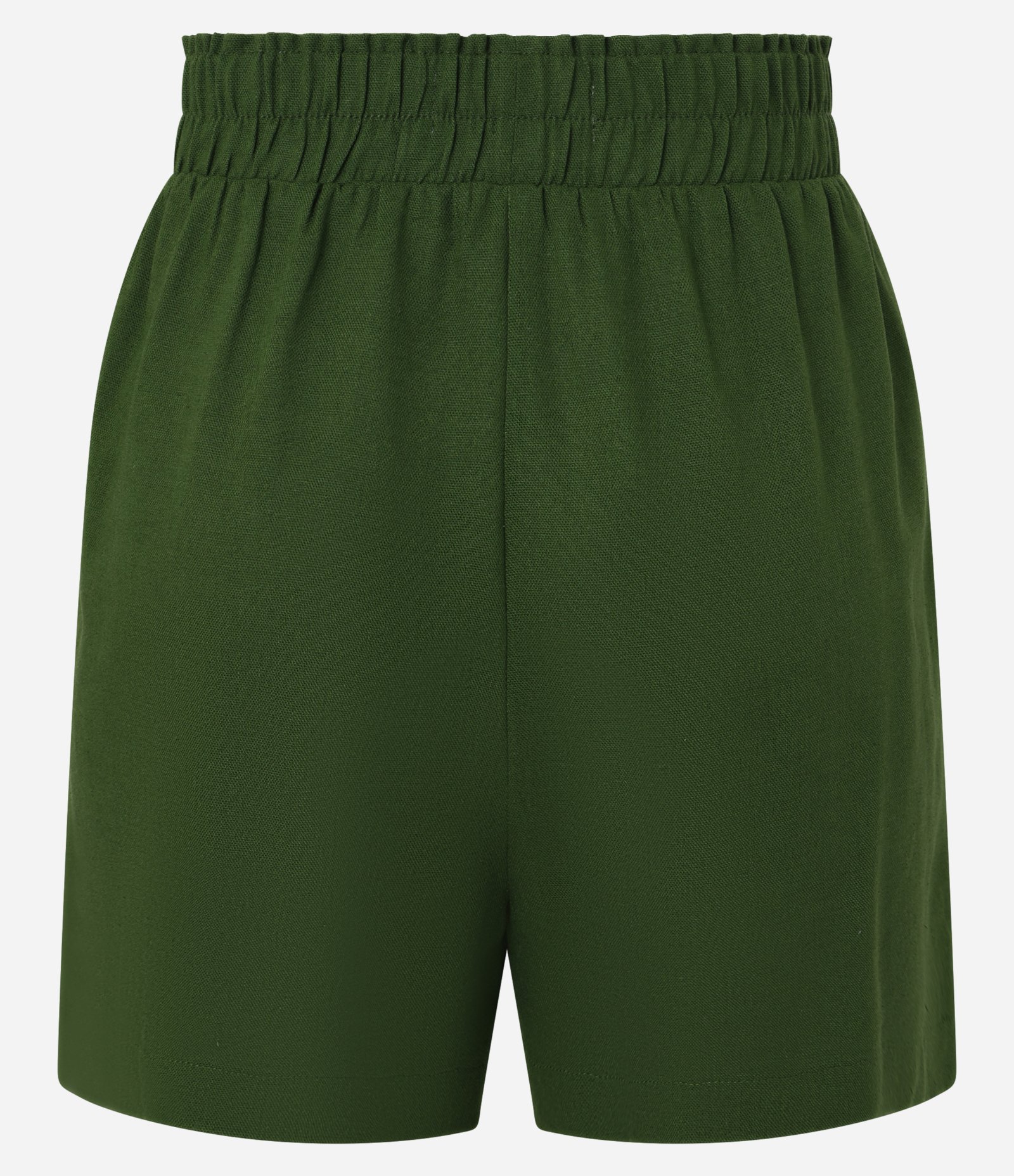 Short Runner em Viscose e Linho com Elástico no Cós e Bolsos Verde 6