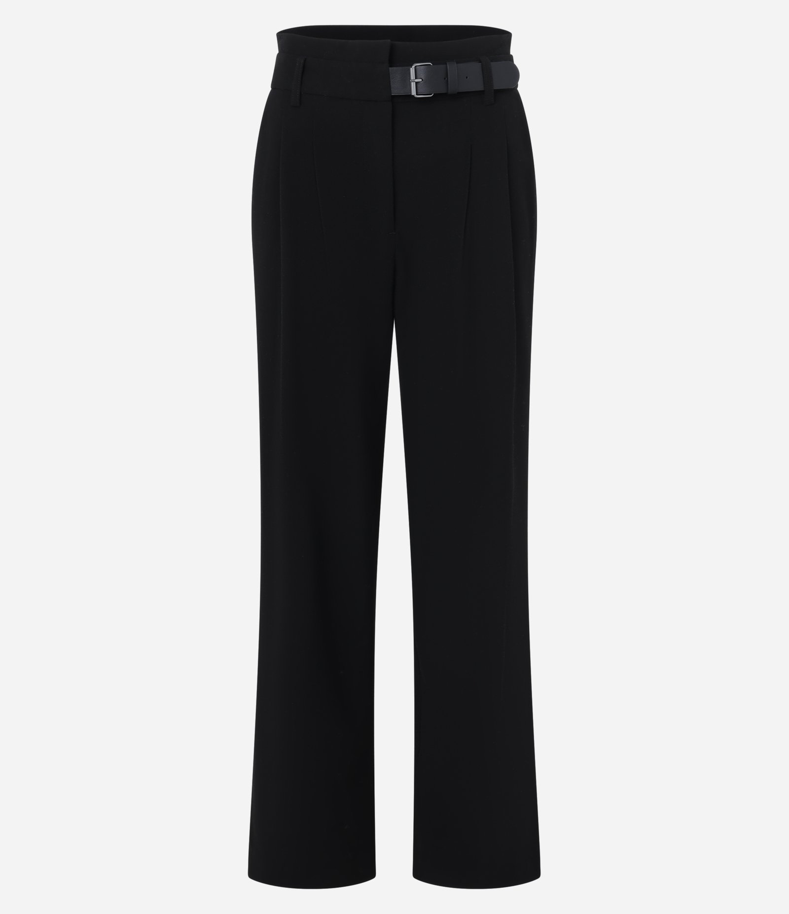 Calça Wide Leg Alfaiatada com Cinto em PU Preto 7