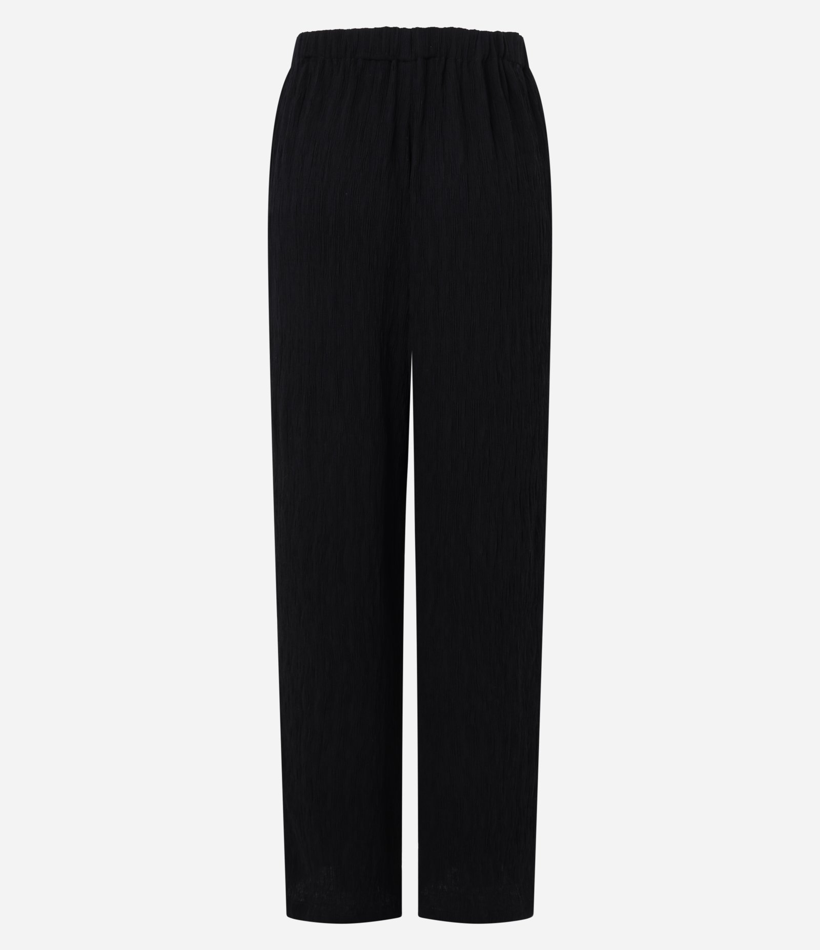 Calça Pantalona em Viscose Texturizada com Amarração Preto 7