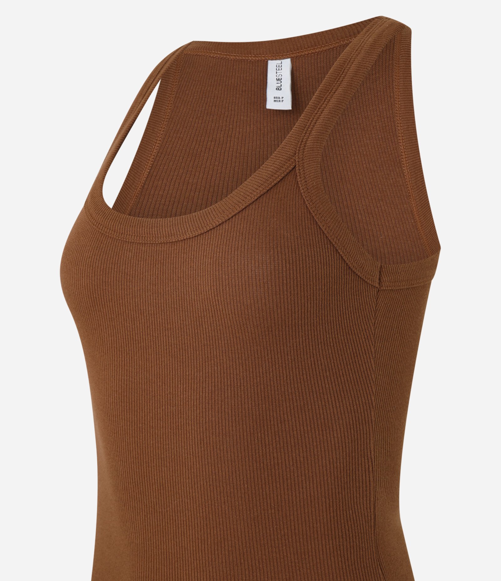 Regata em Ribana com Textura Canelada Marrom 5