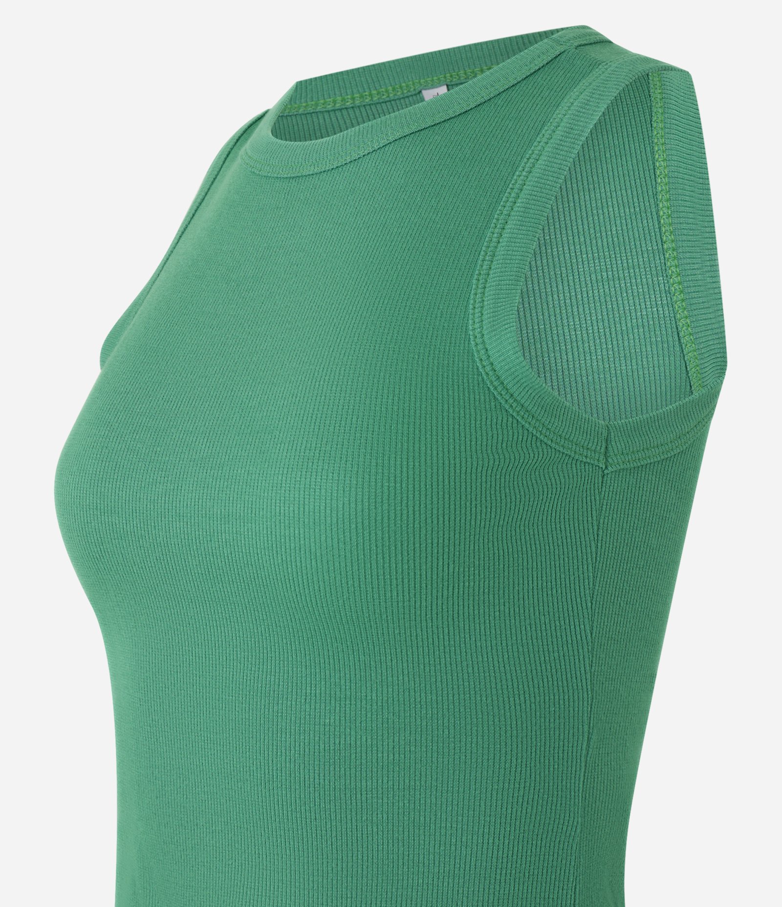 Regata Cropped Básica em Ribana Canelada Verde 5