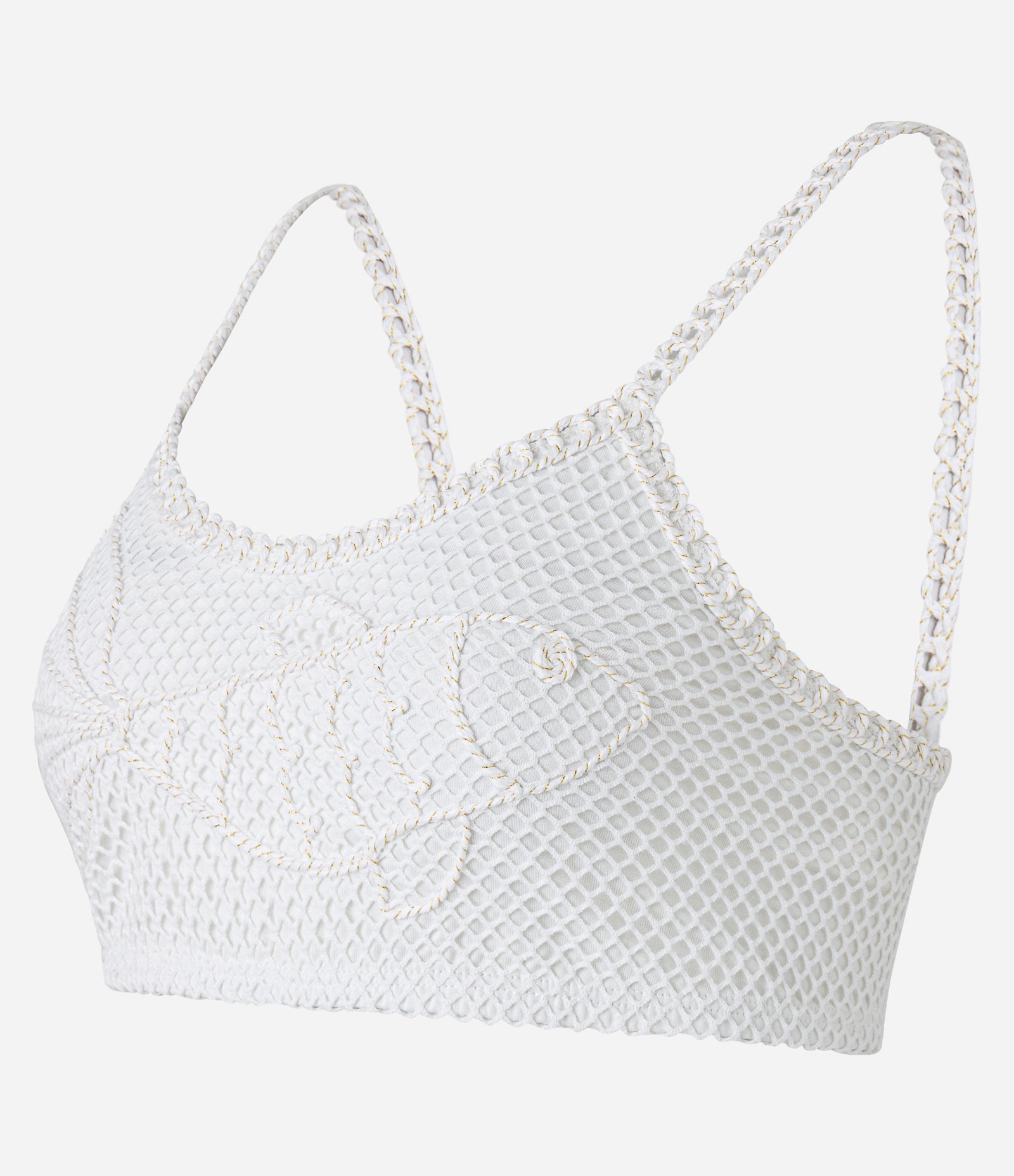 Blusa Cropped em Tricô com Bordado de Peixe Branco 6