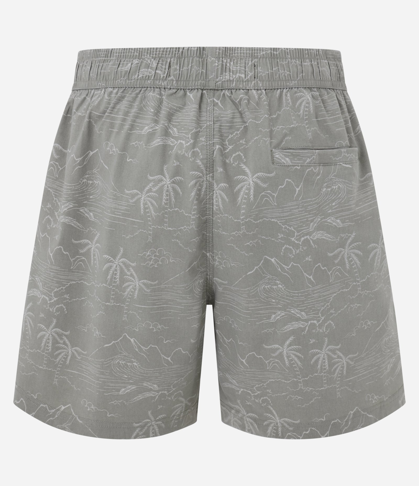 Bermuda em Material Tecnológico com Estampado Praiana e Efeito Lavado Cinza 5